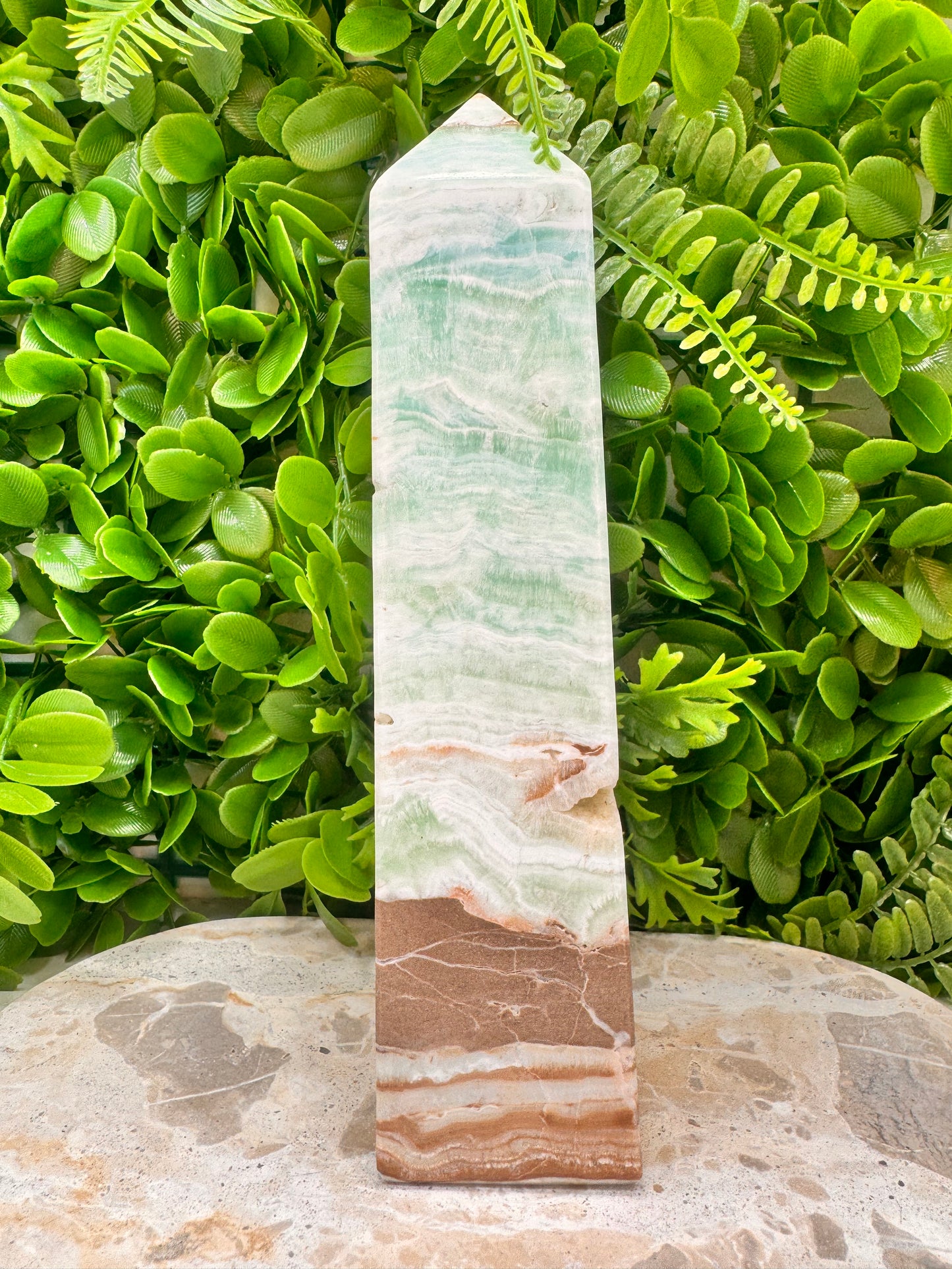 Blue Caribbean Calcite Tower 1204g