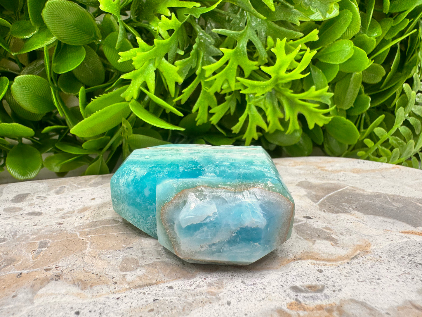 Blue Aragonite Faceted Heart 160g