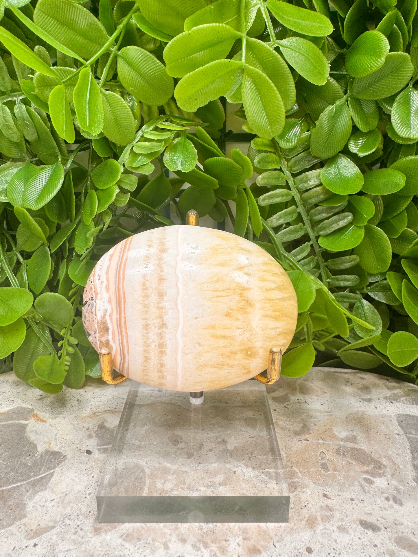 Pinapple Calcite Palm Stone 160g