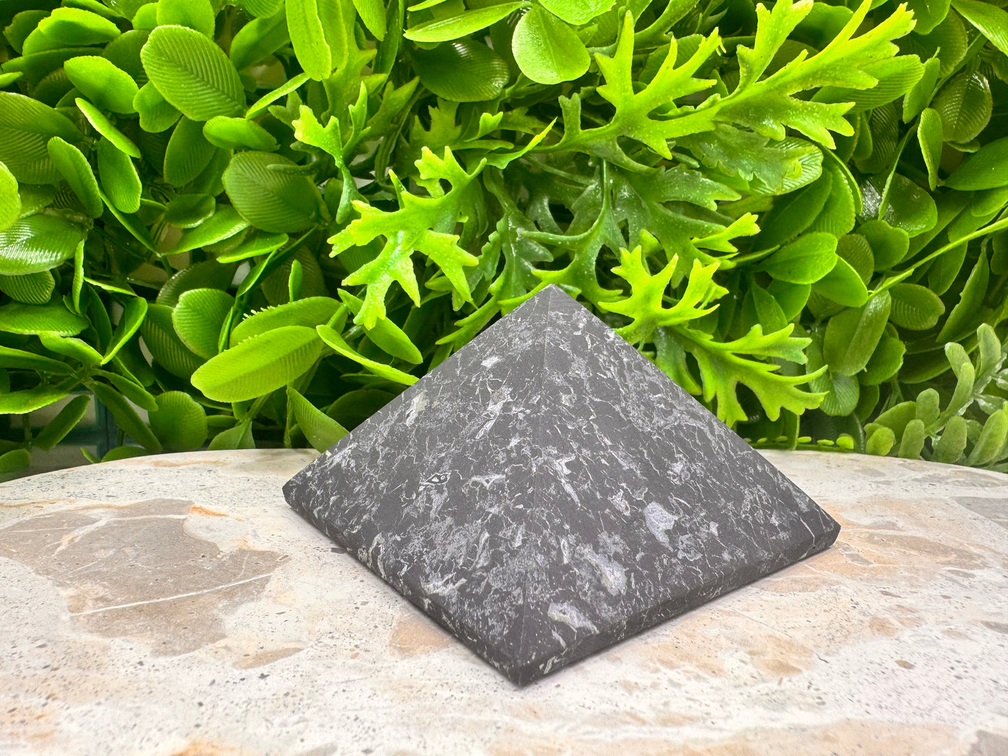 Shungite with Quartz Pyramid 246g
