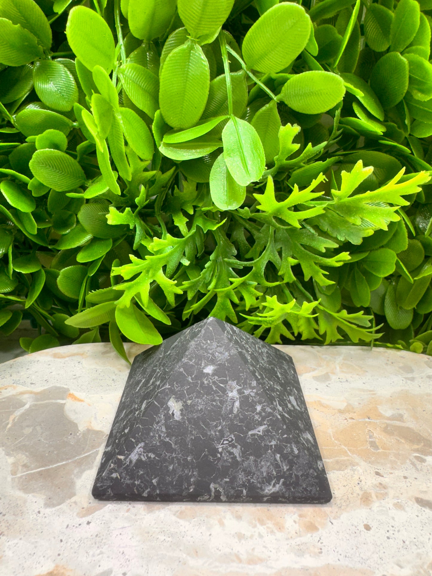 Shungite with Quartz Pyramid 246g