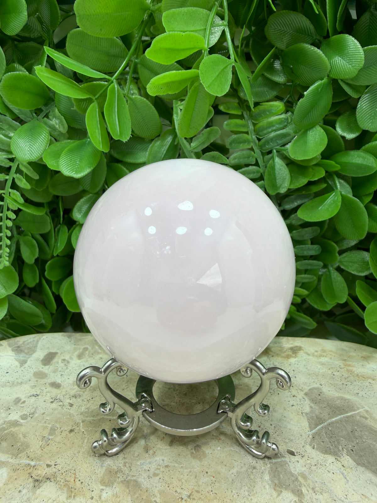 Smokey Pink Mangano Sphere | Love • Compassion • Calm