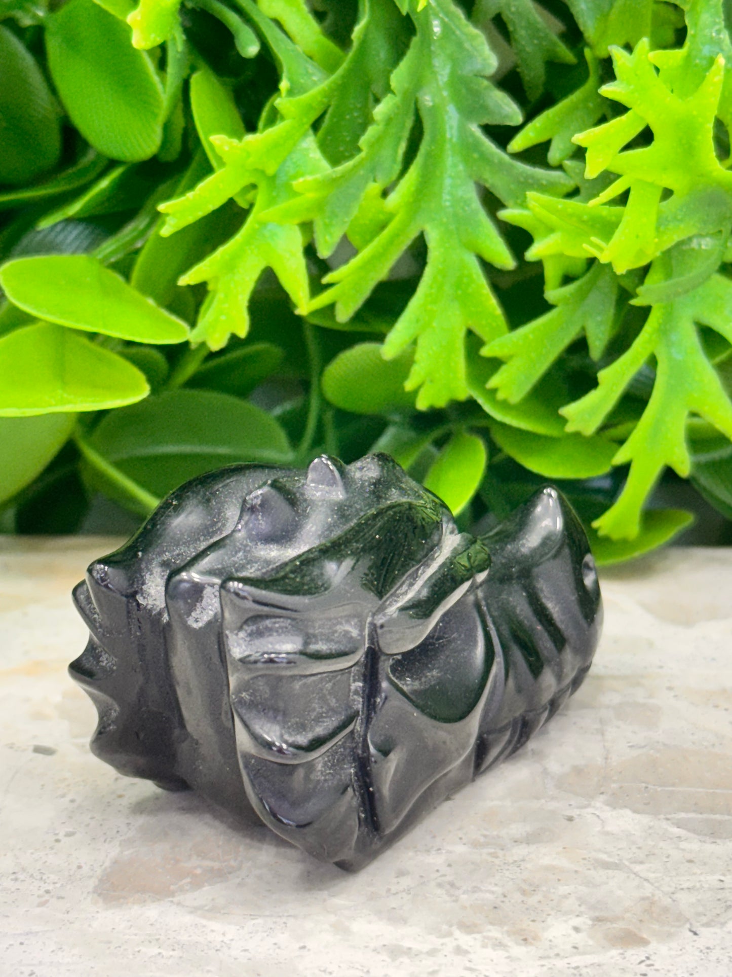 Black Obsidian Dragon Skull 80g