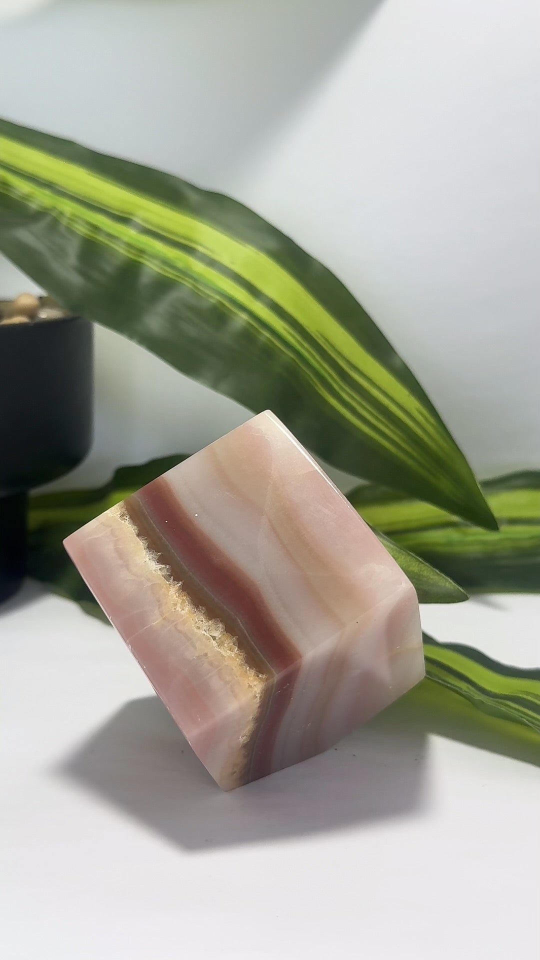 Pink Pistachio Calcite Cube 492g