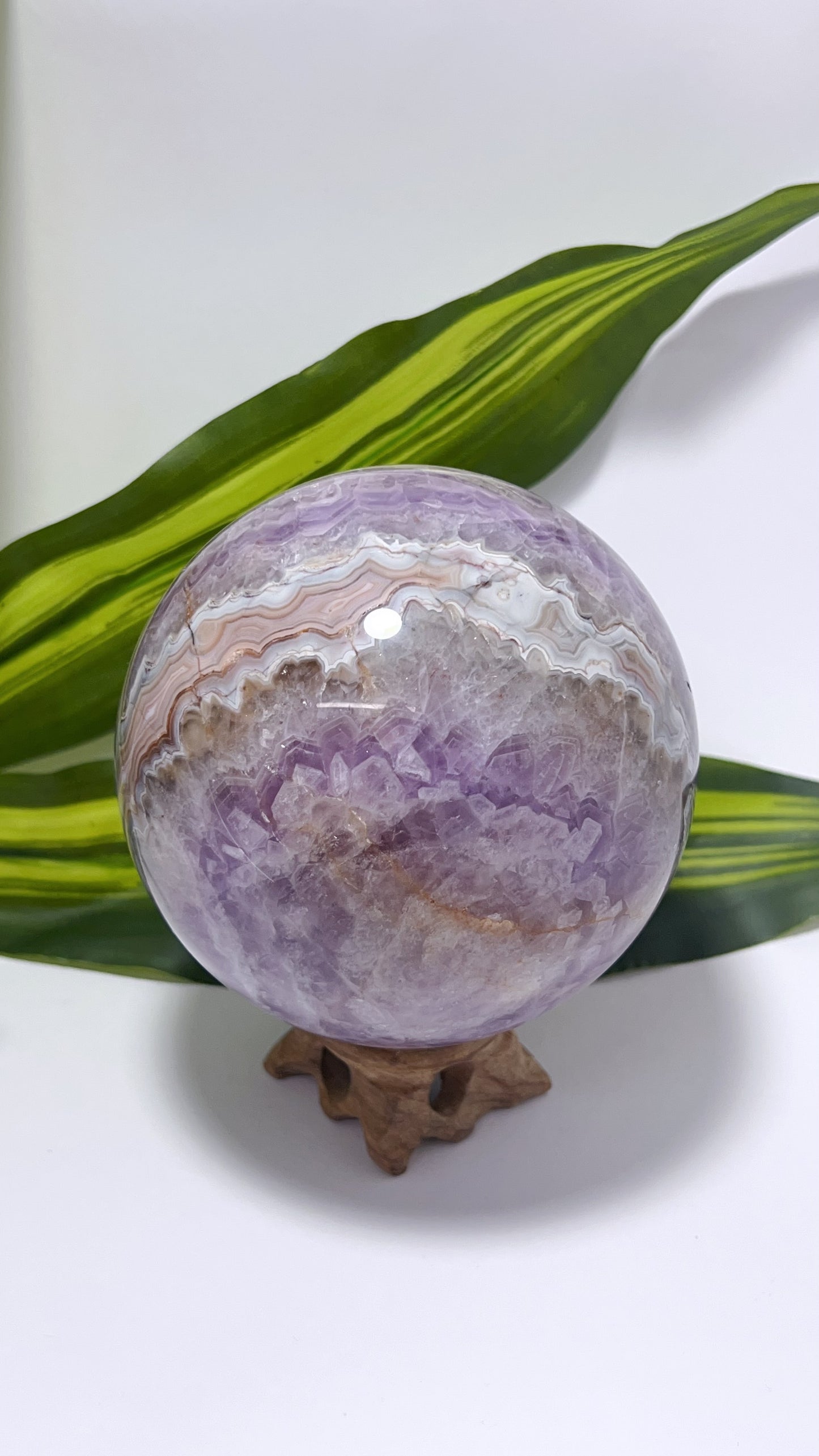 Amethyst and Mexican Agate Sphere 1.3kg