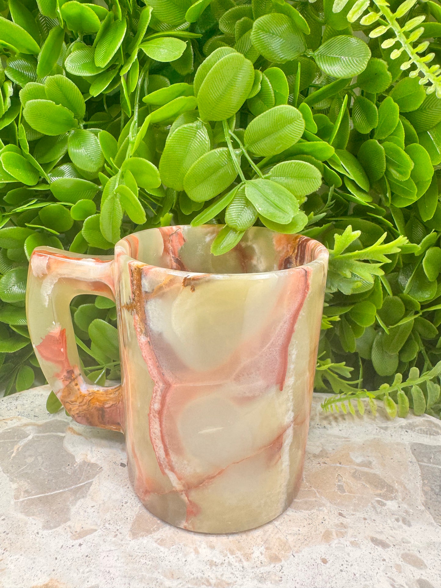 Green Banded Onyx Mug 400g