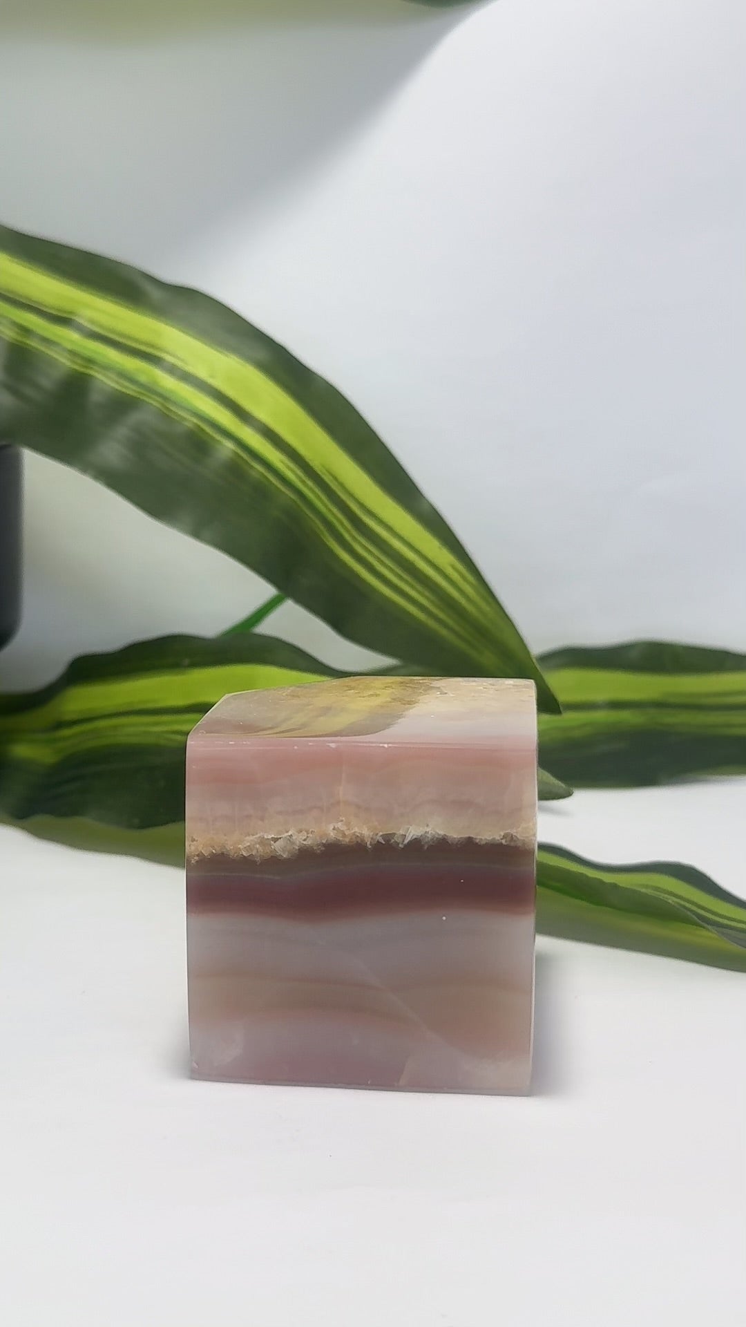 Pink Pistachio Calcite Cube 492g
