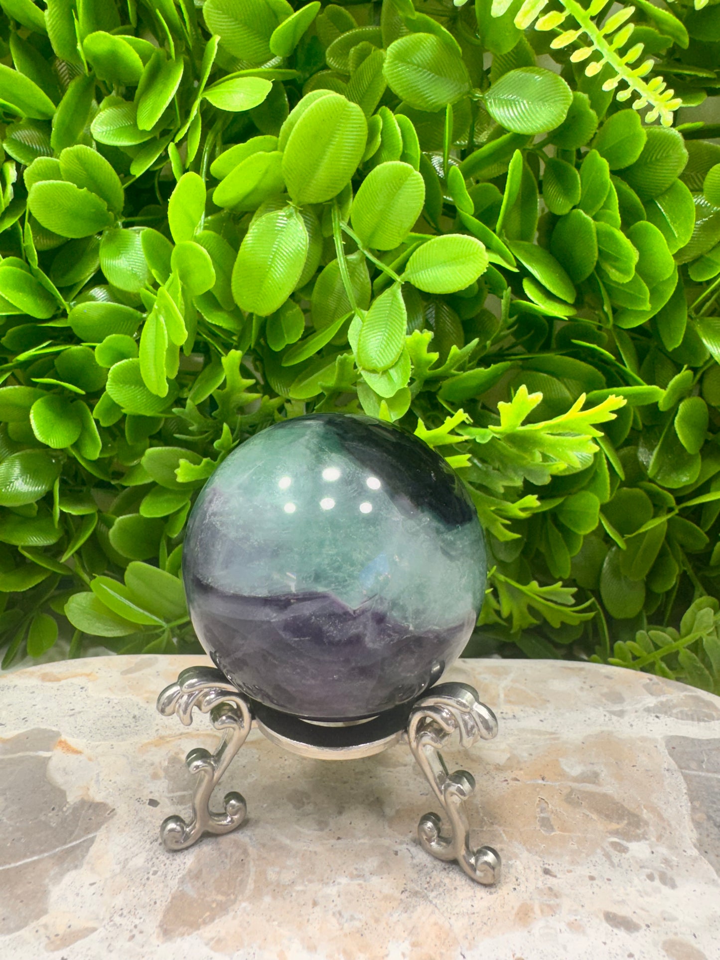 Purple and Blue Fluorite Sphere 442g