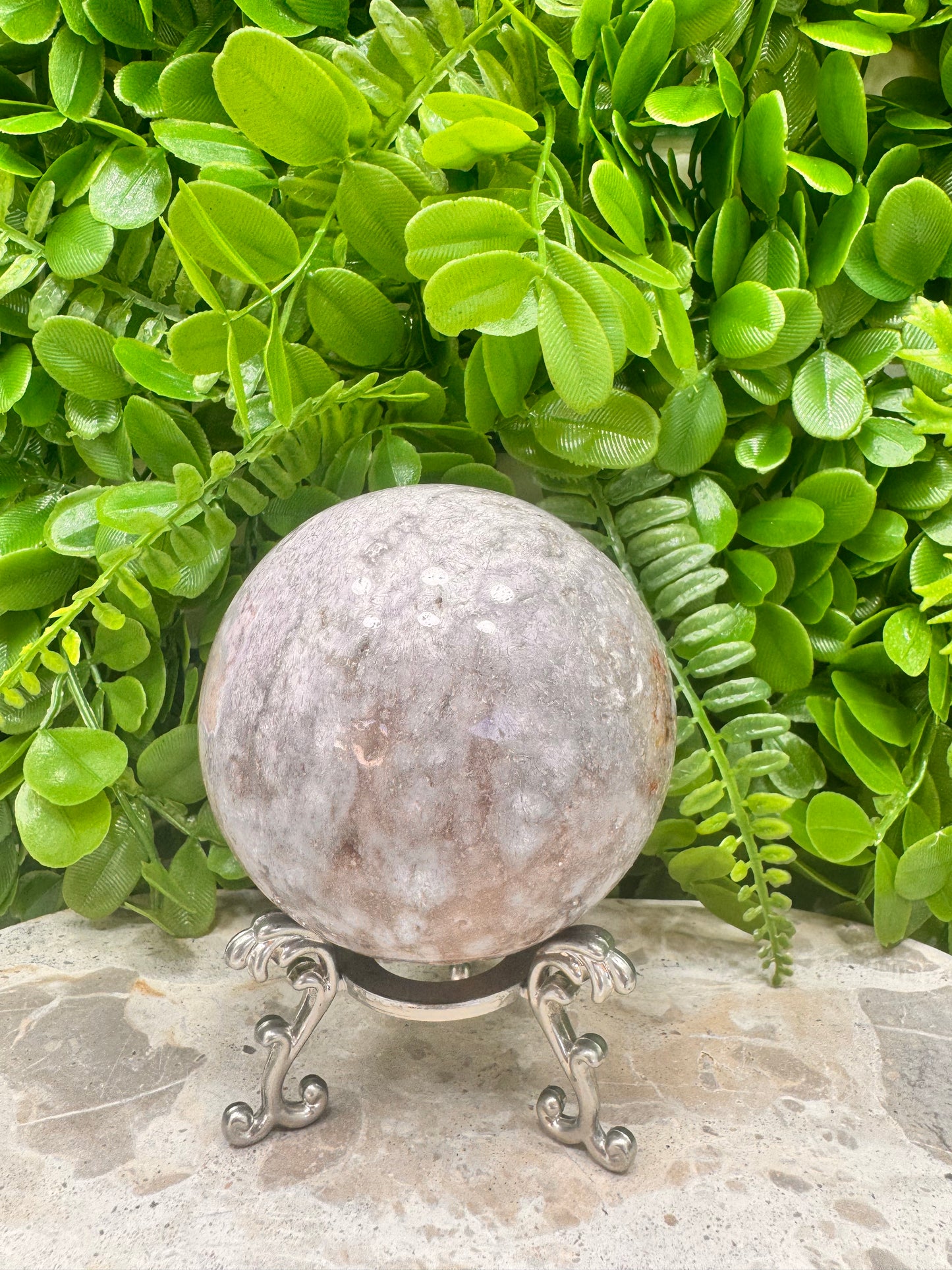 Pink Druzy Agate Sphere 738g