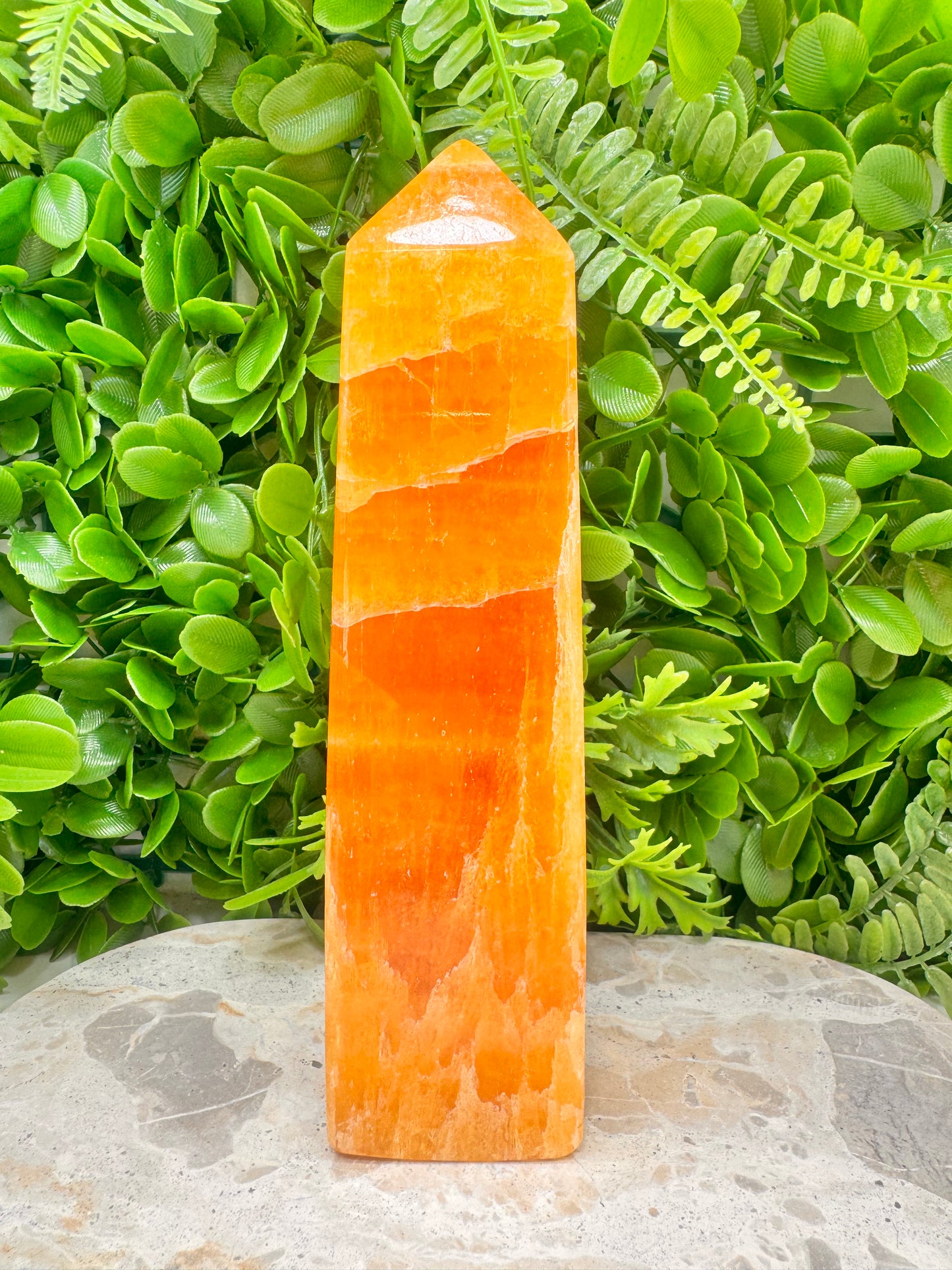 Crystalised Orange Calcite Tower 1368g