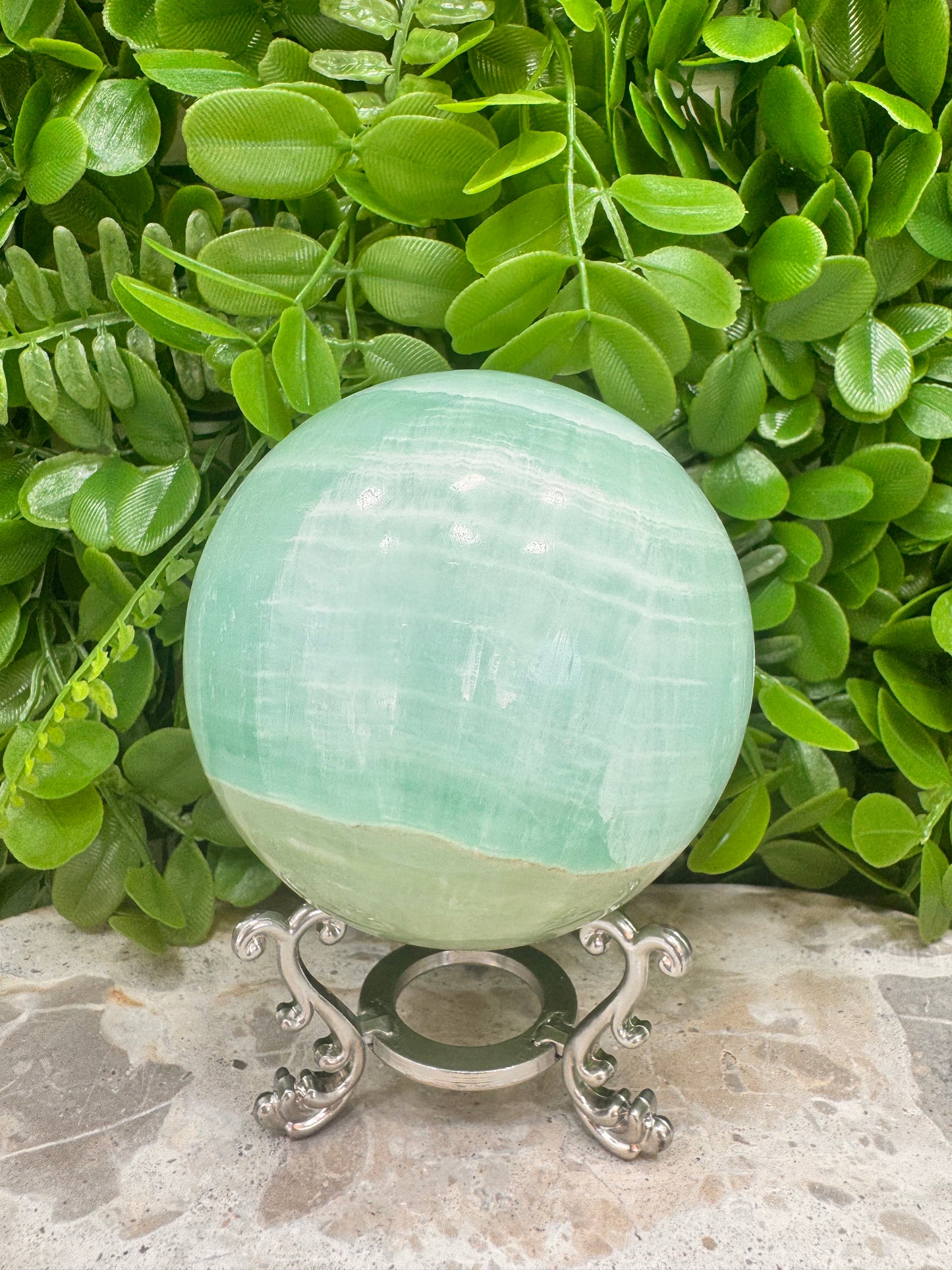 Pistachio Calcite Sphere 1182g