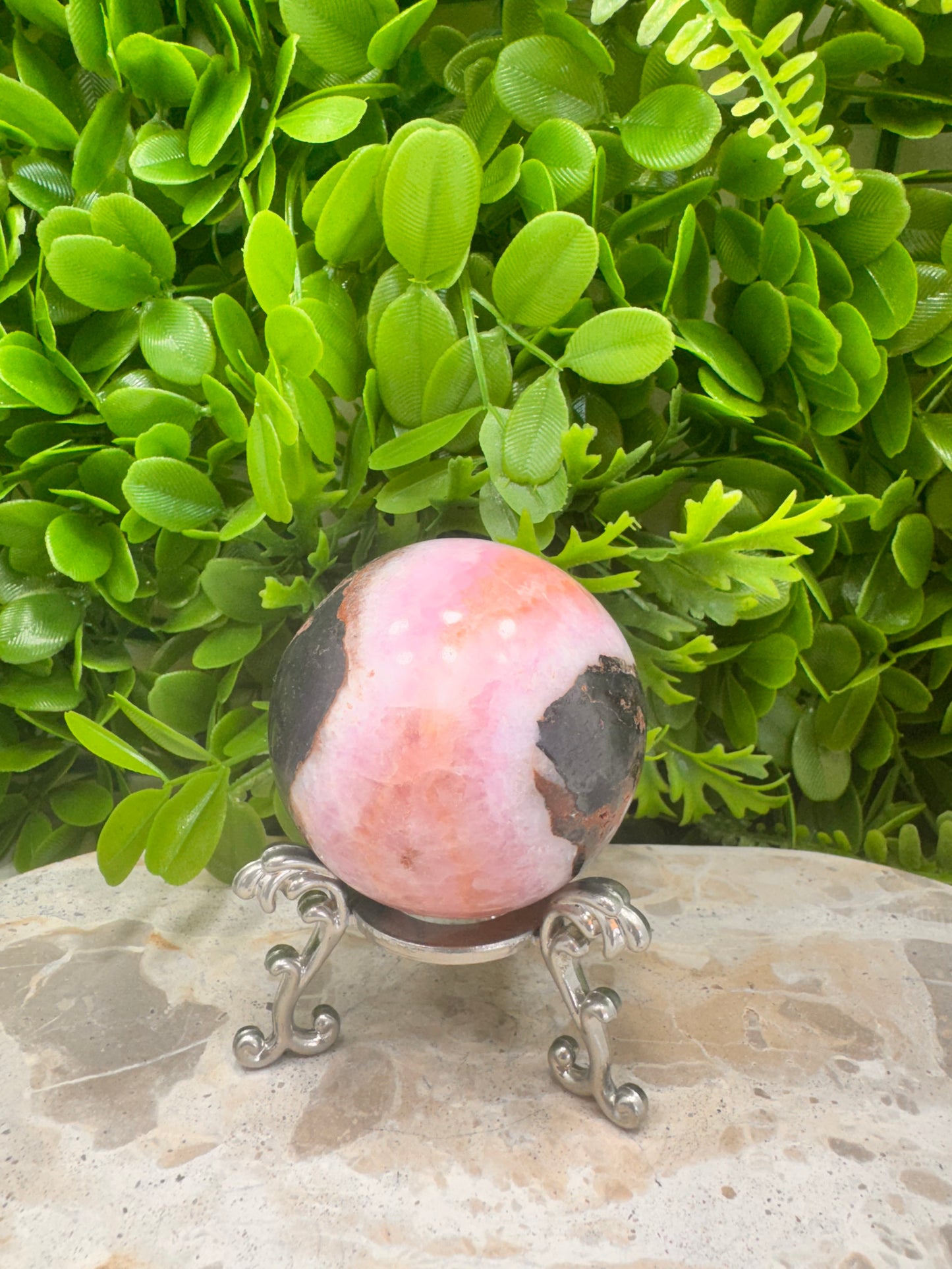 Pink Aragonite Sphere 412g