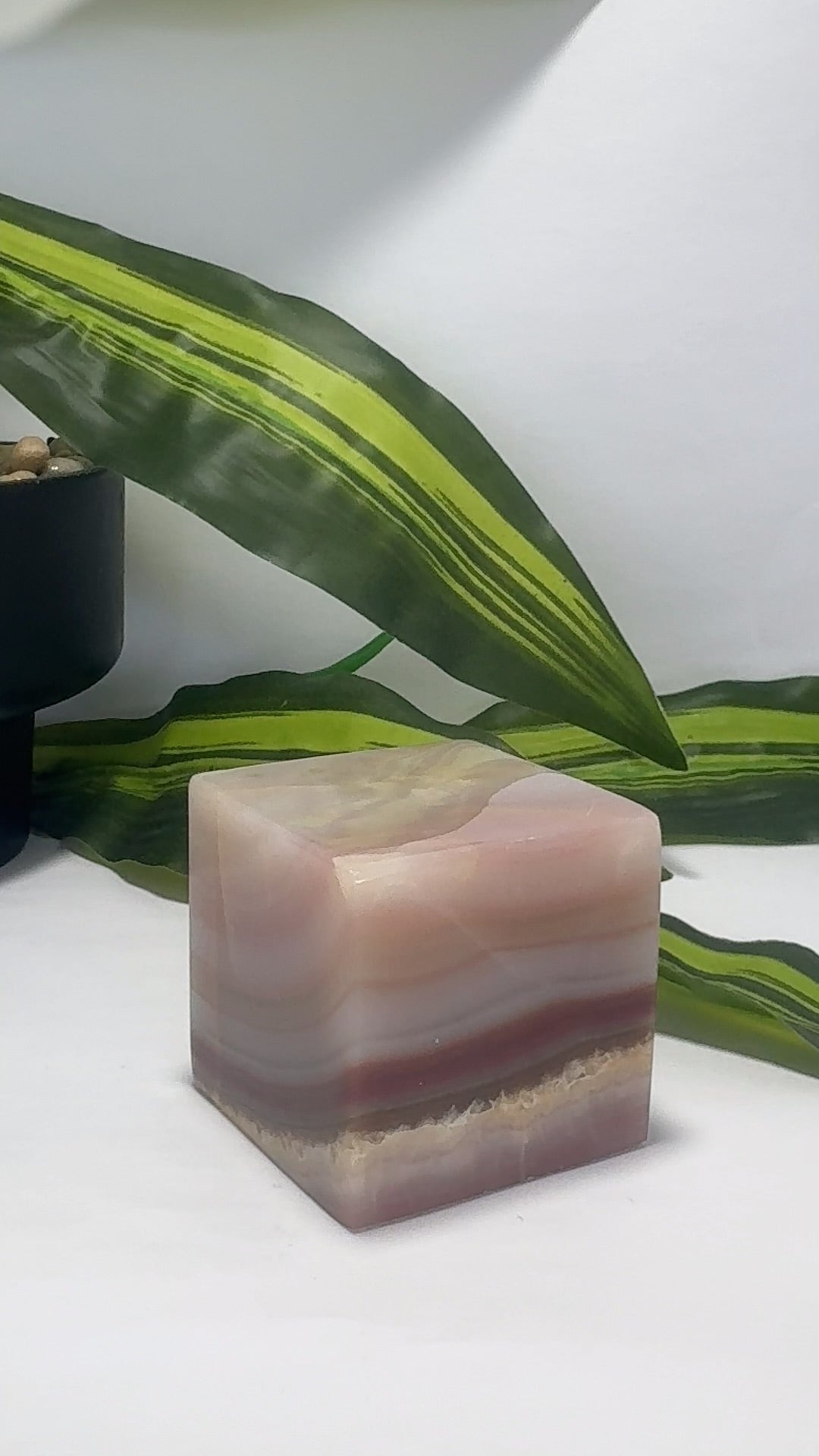 Pink Pistachio Calcite Cube 492g