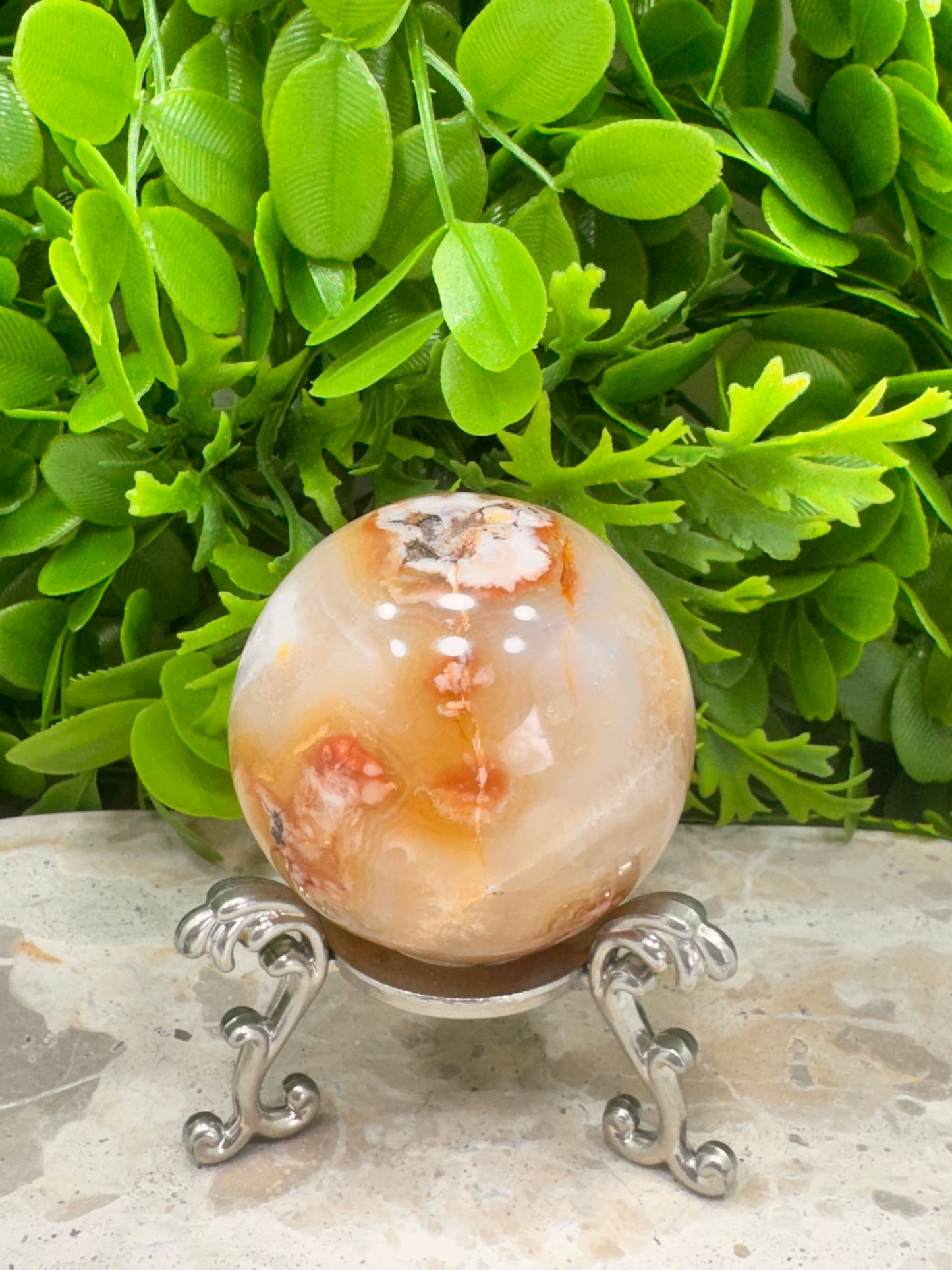 Flower Agate Sphere 278g