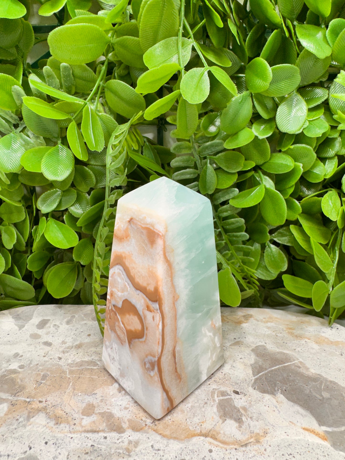Aqua Caribbean Calcite Tower 352g