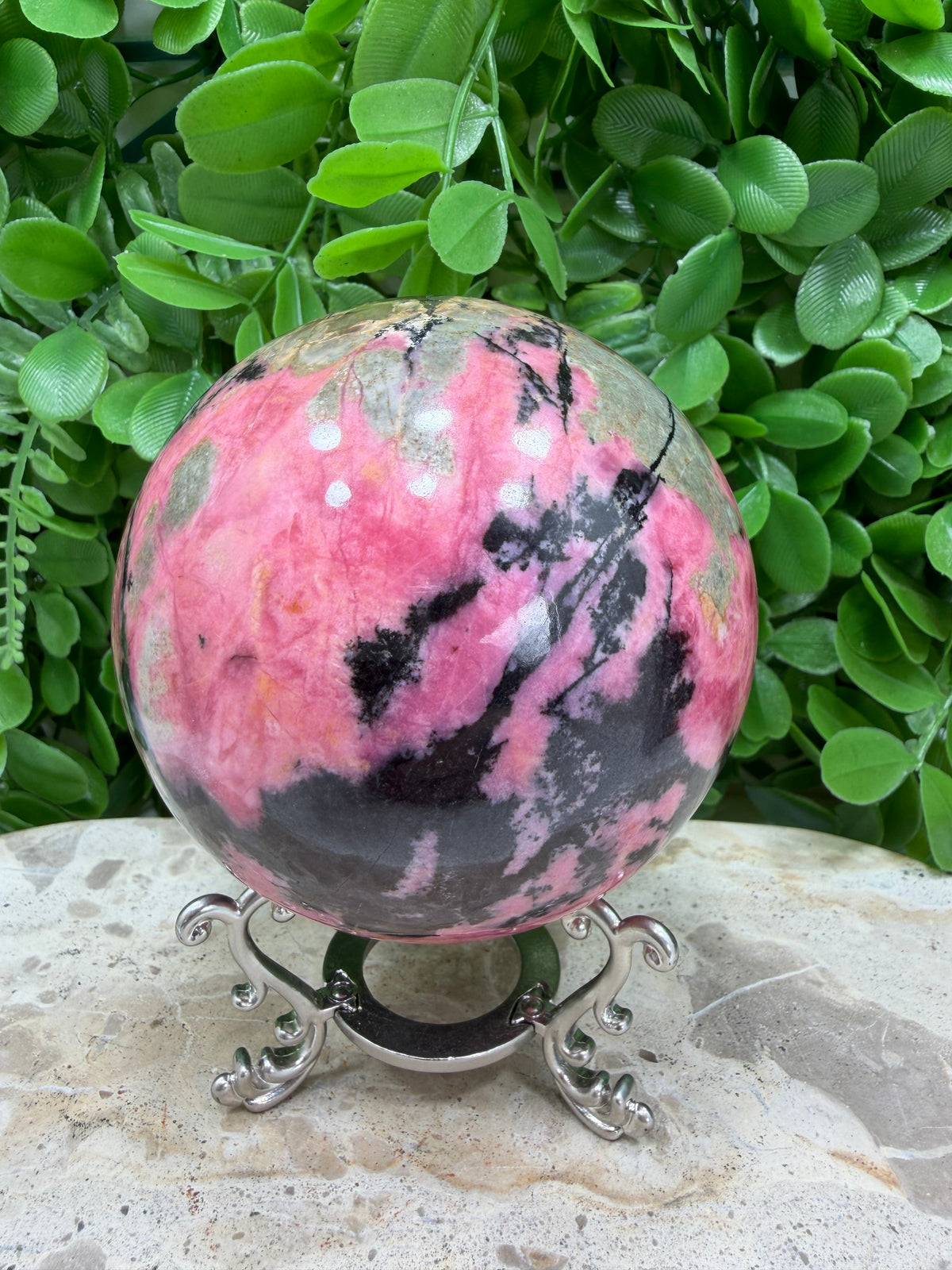Rhodonite Sphere | Love • Compassion • Emotional Healing