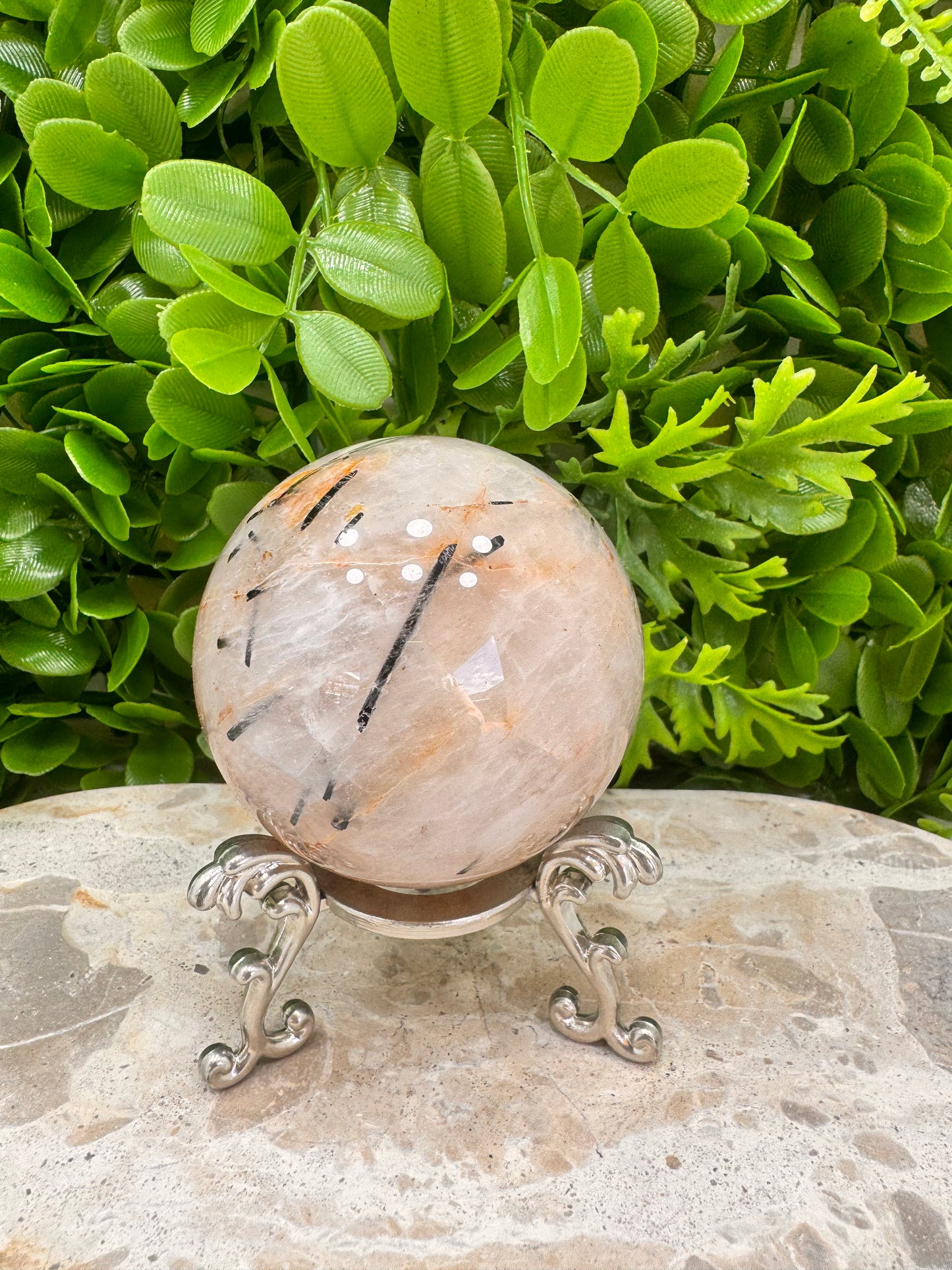 Tourmaline in Quartz Sphere 426g