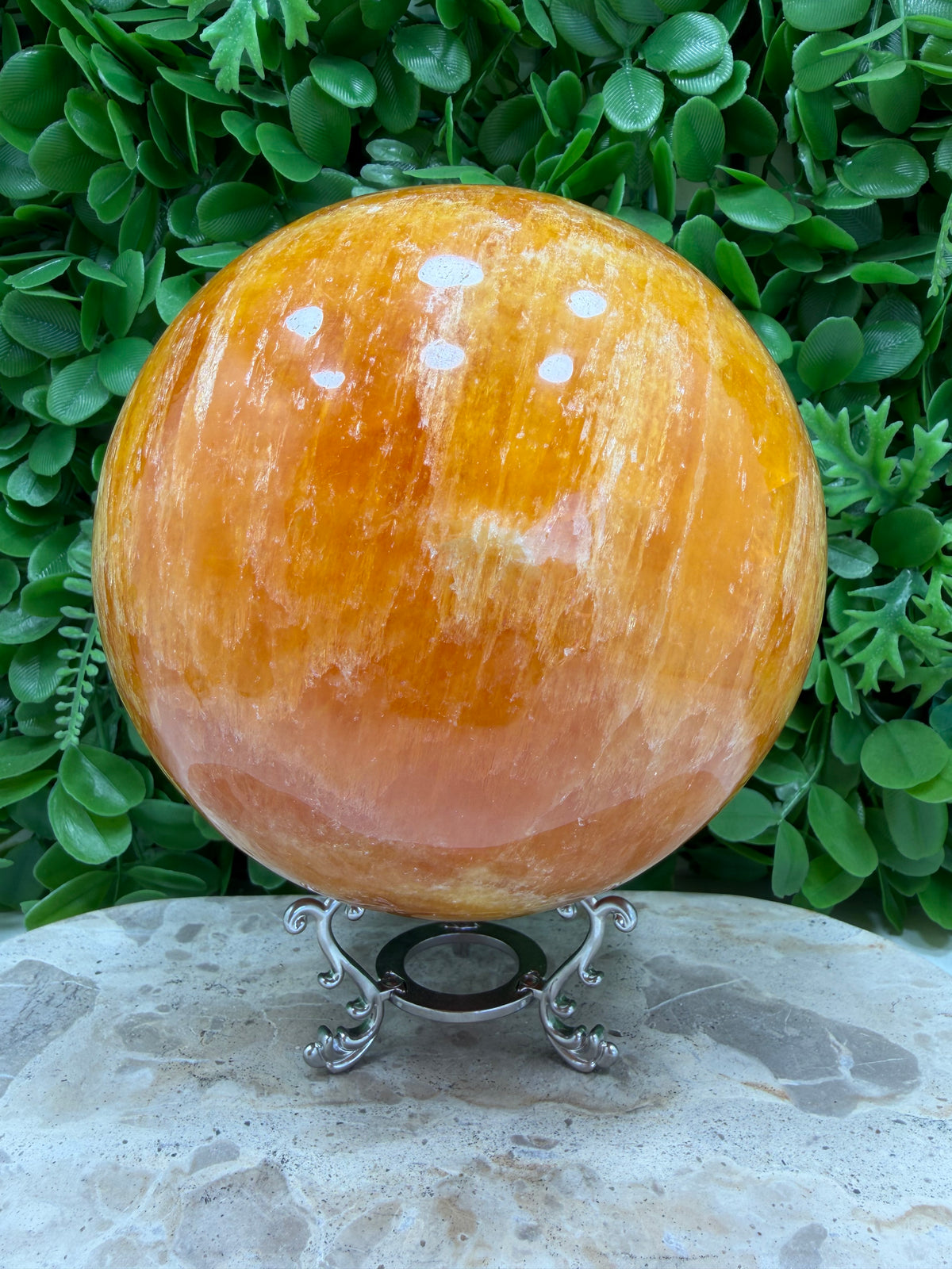 Crystallised Orange Calcite Sphere 4340g | Energy • Joy • Creativity