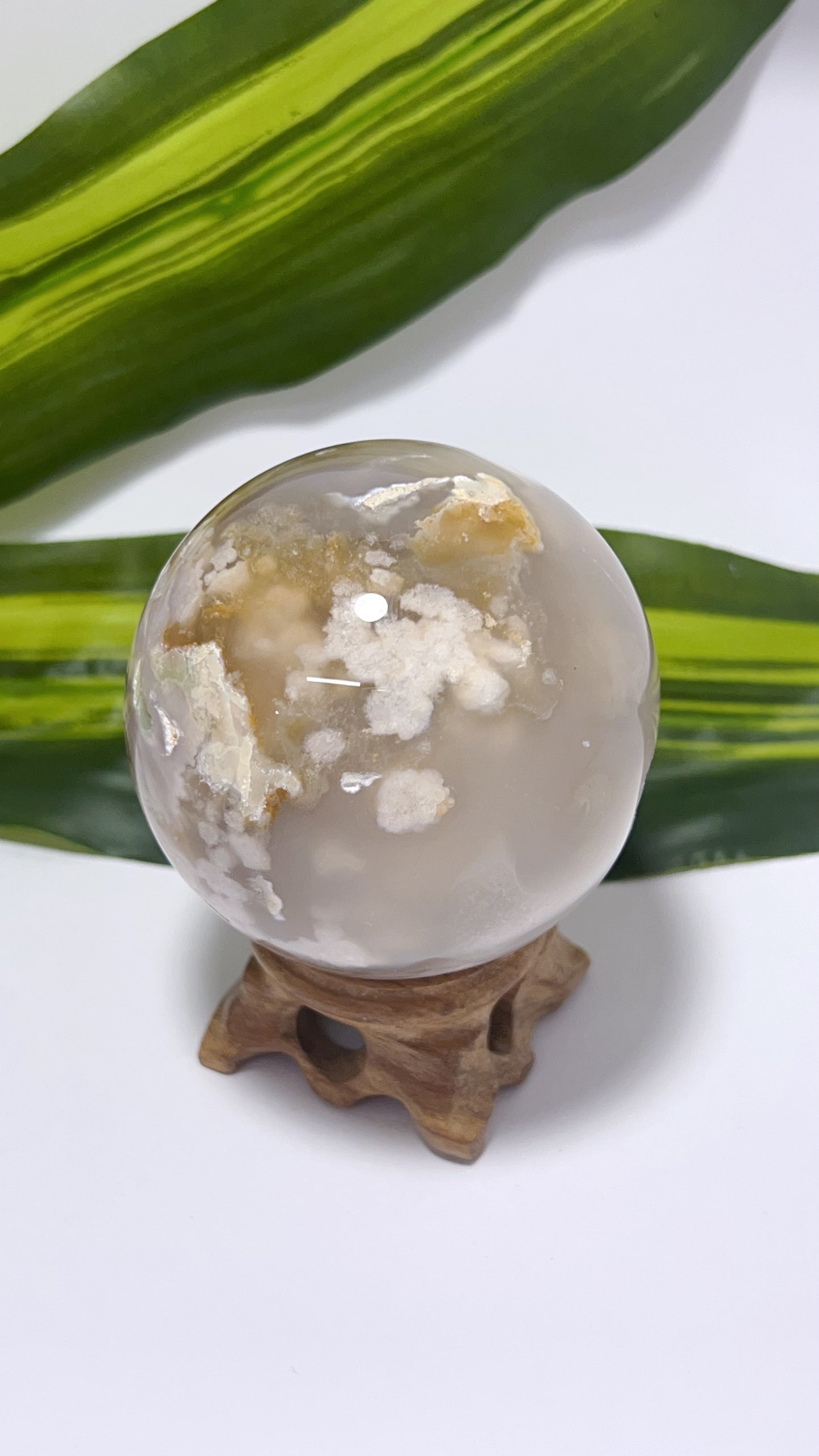 Flower Agate Sphere 346g