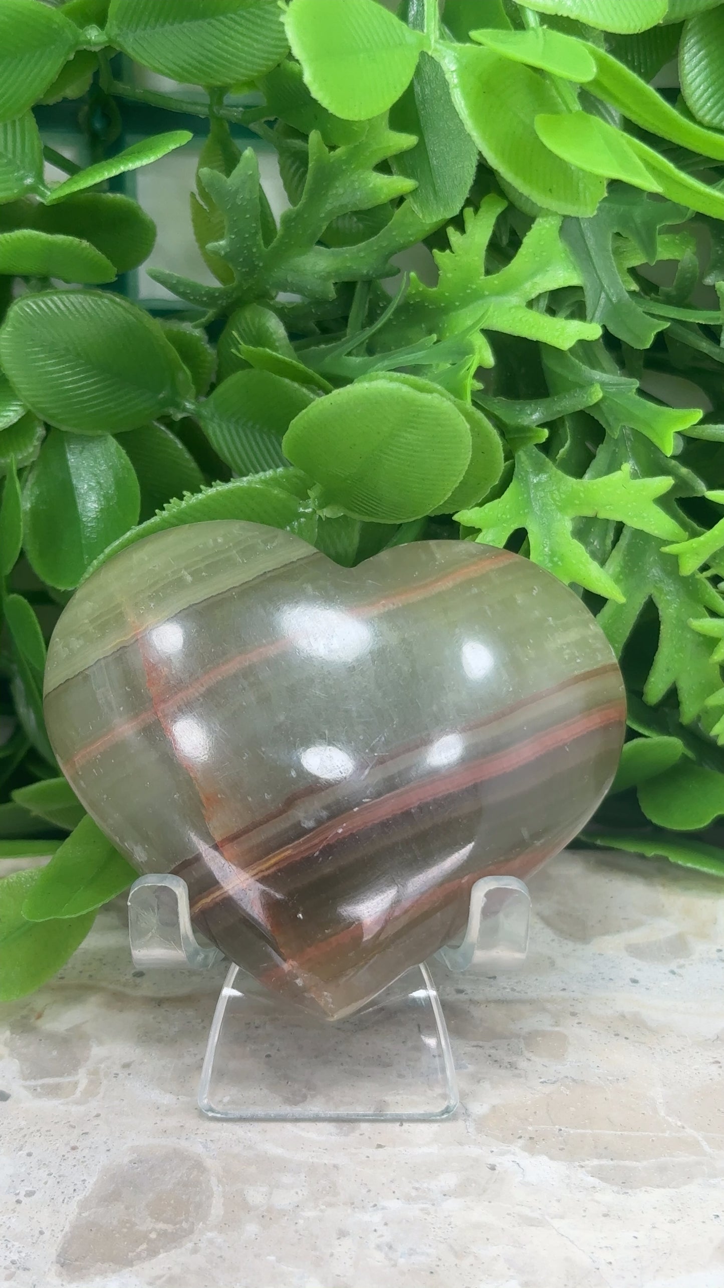 Green Banded Onyx Heart 120g