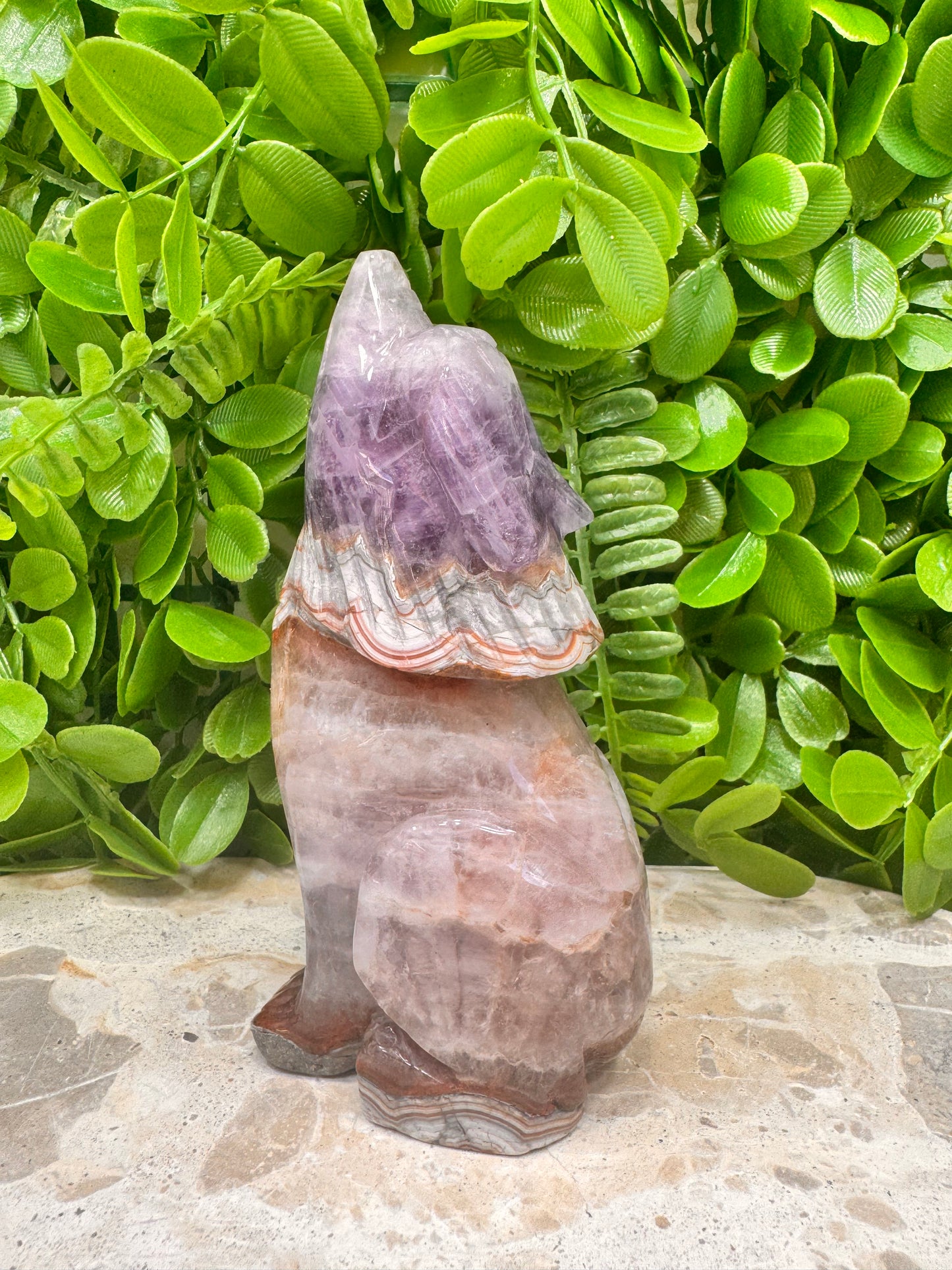 Amethyst/Mexican Agate Wolf 480g