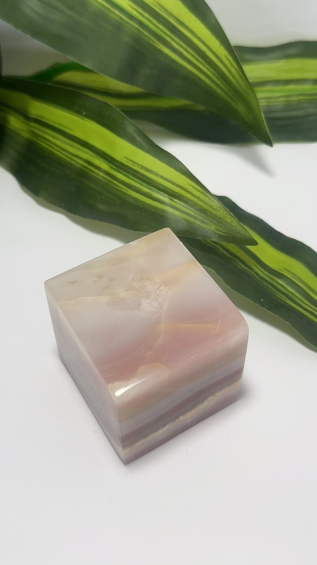 Pink Pistachio Calcite Cube 492g