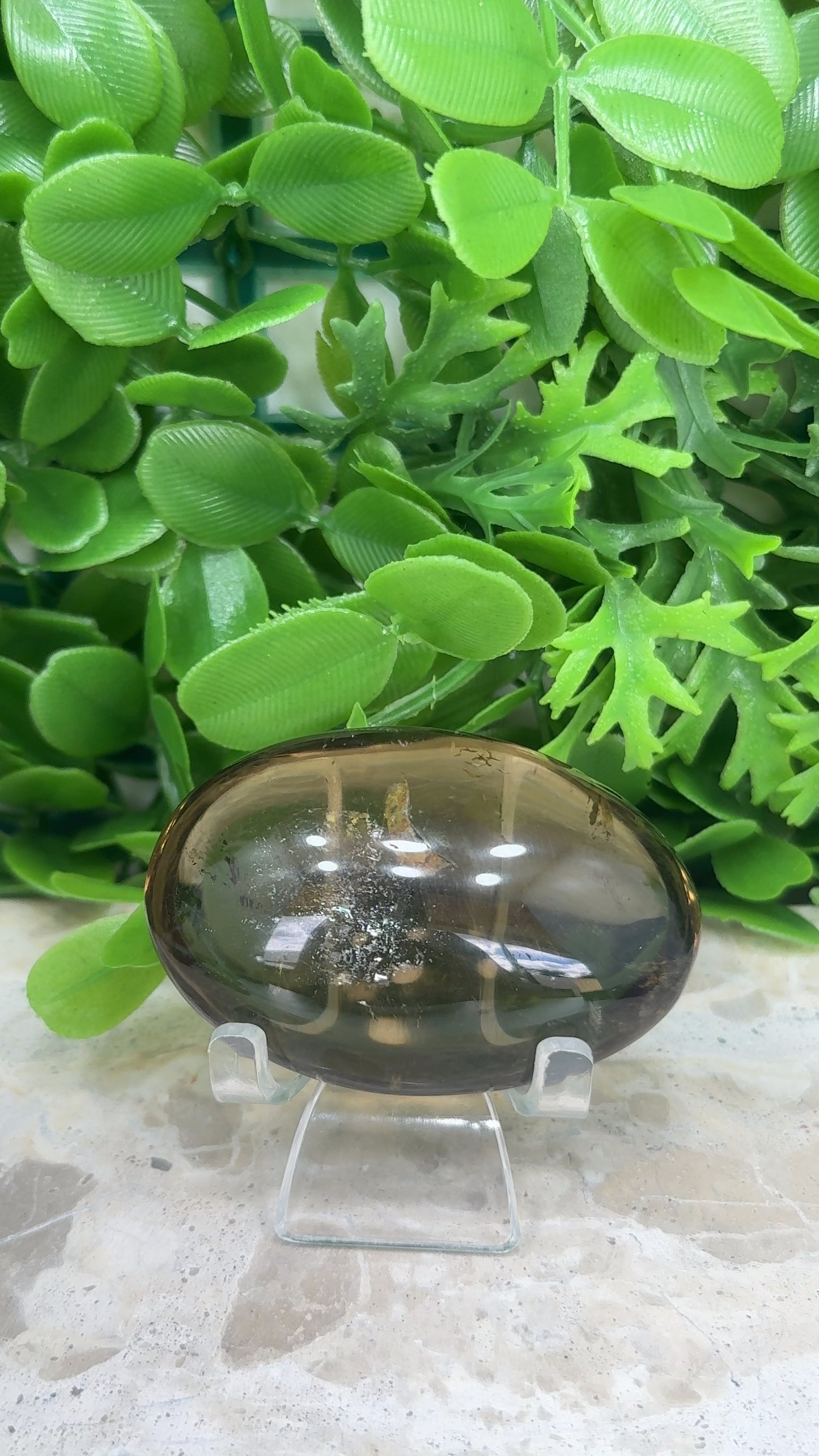 Smokey Quartz Palm Stone 124g