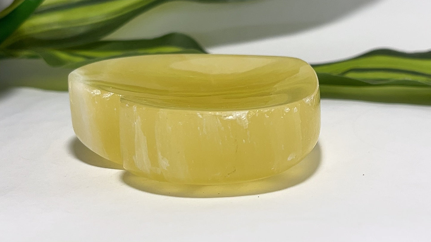 Lemon Calcite Heart Bowl 224g