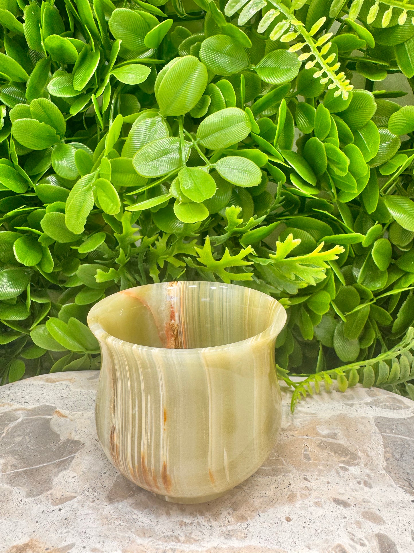 Green Banded Onyx Cup 246g