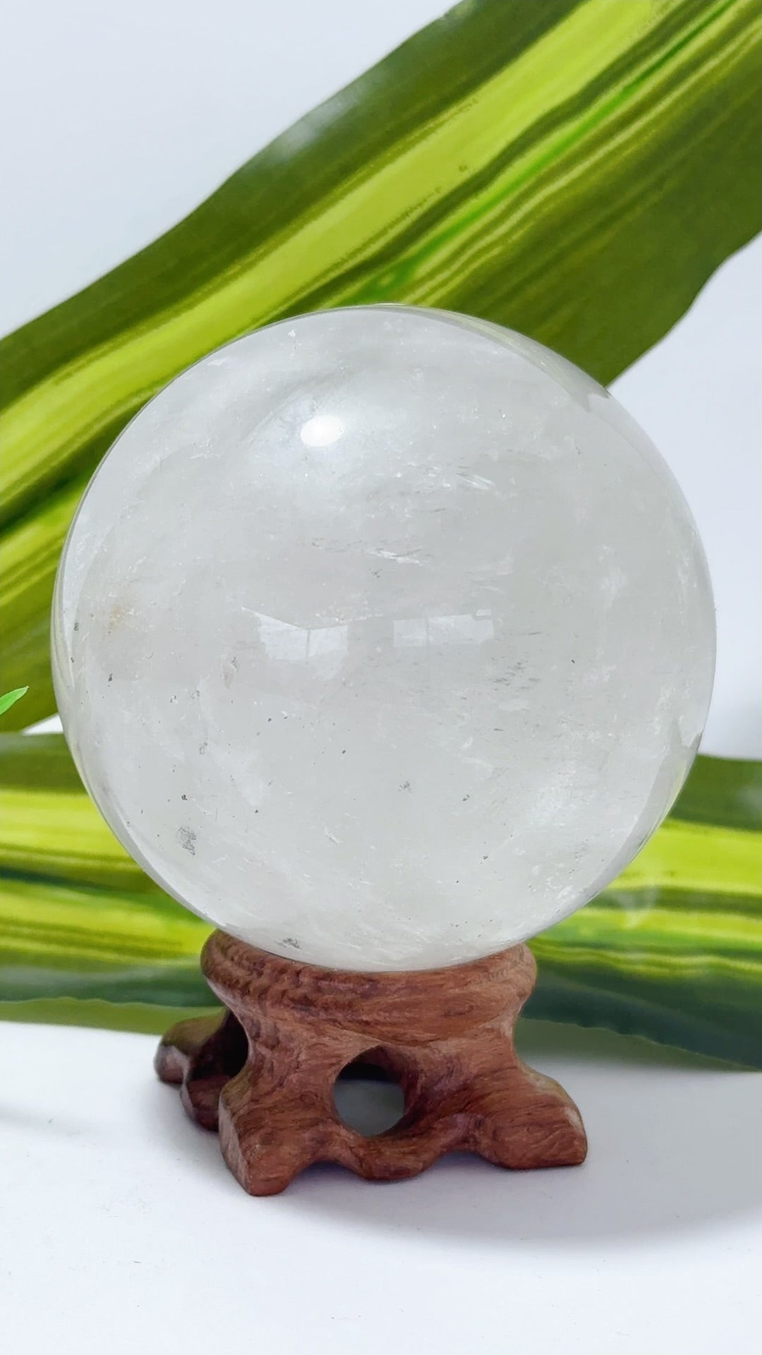 Clear Quartz with Garden Quartz Sphere 608g