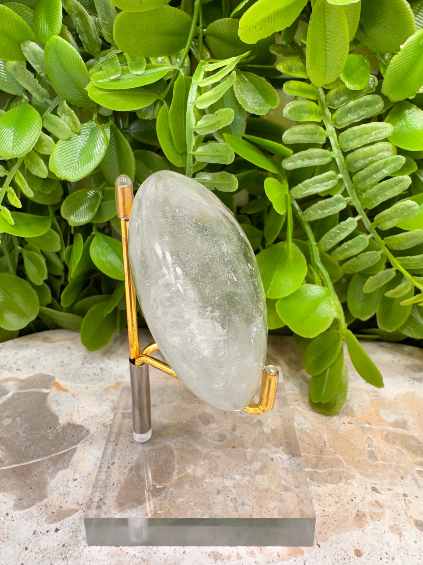 Clear Quartz Palm stone 194g