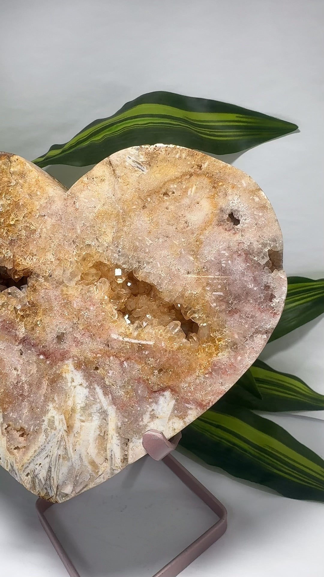 Pink Amethyst Heart on Stand 1638g
