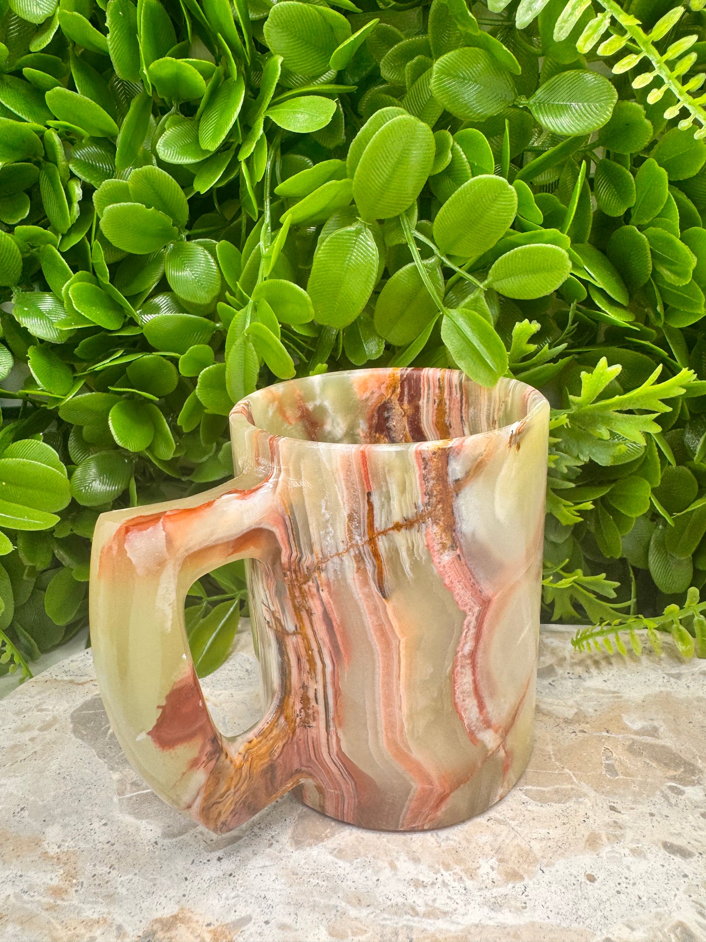 Green Banded Onyx Mug 400g