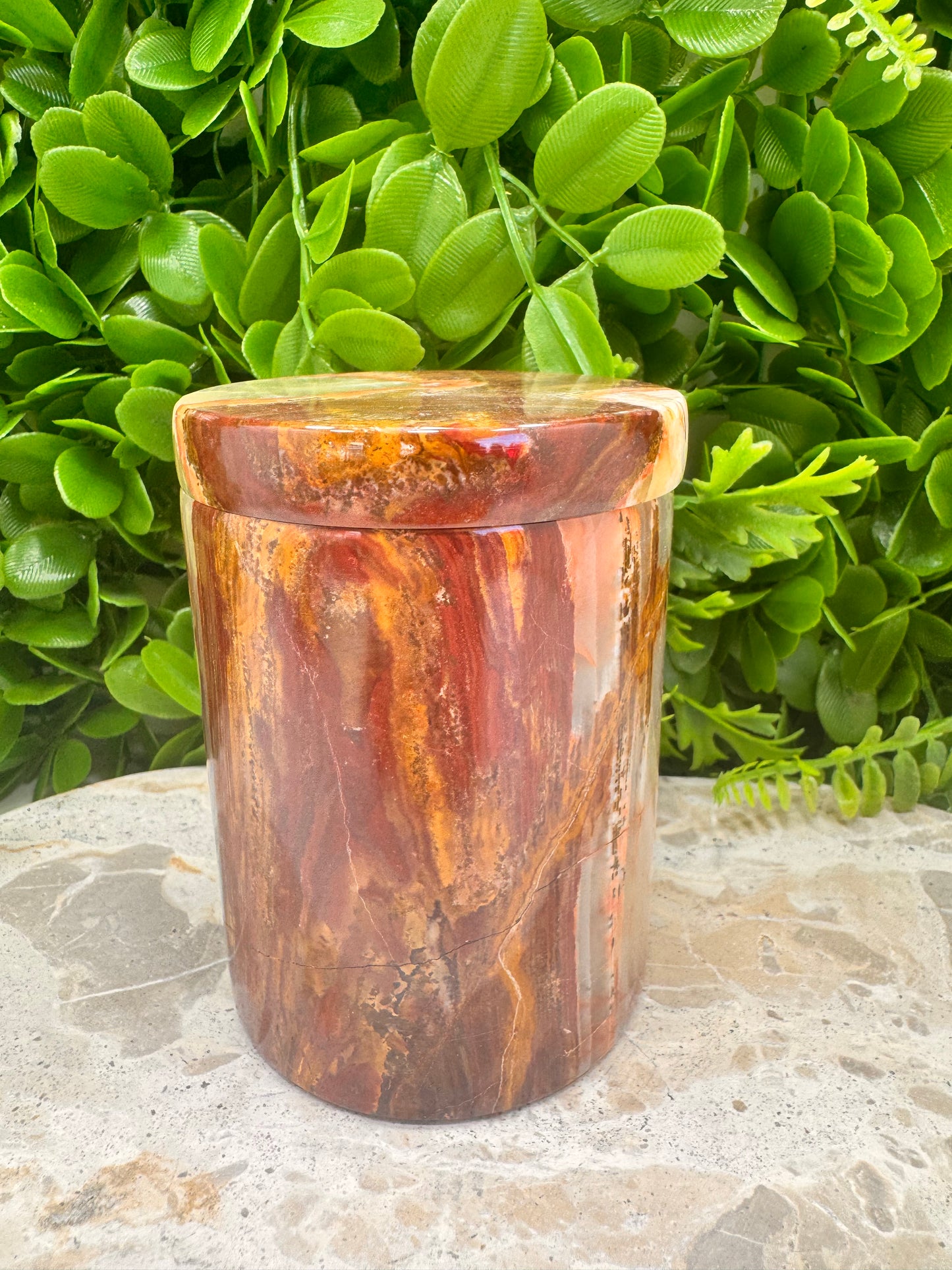 Green Banded Onyx Jar with lid 2 pce 550g