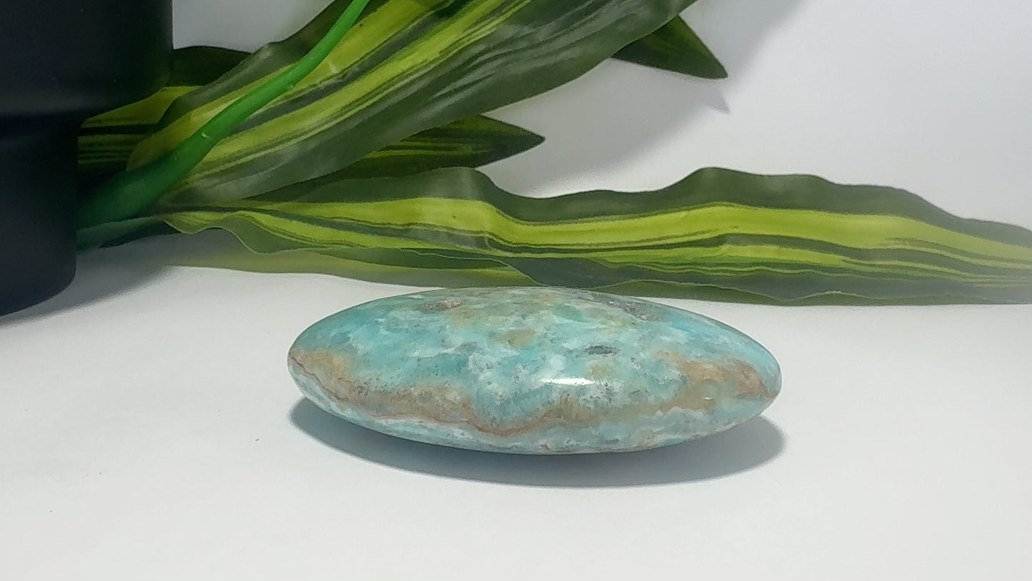 Blue Aragonite Palm Stone 118g
