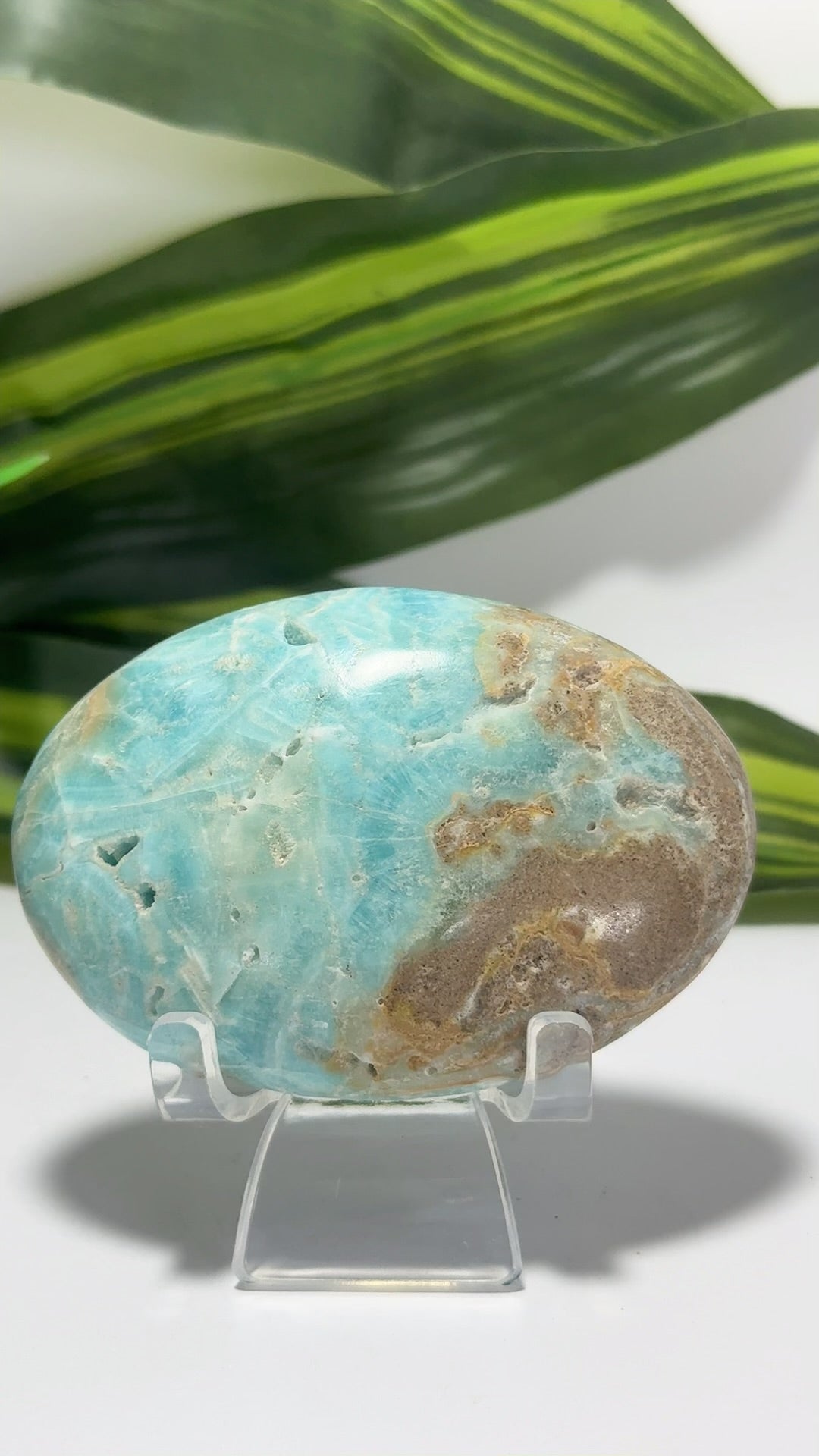 Blue Aragonite Palm Stone 172g