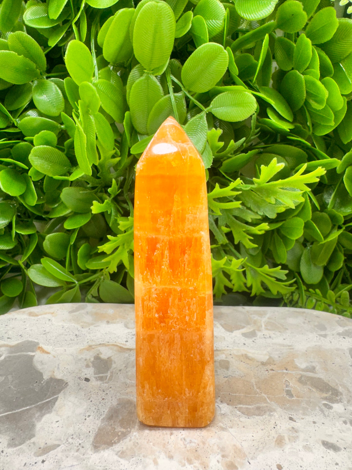 Crystalised Orange Calcite Tower 210g