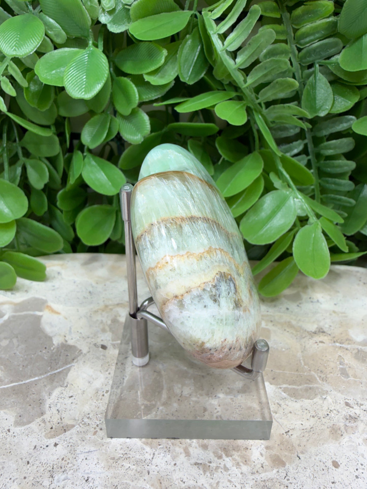 Emerald Kiwi Calcite Heart 180g