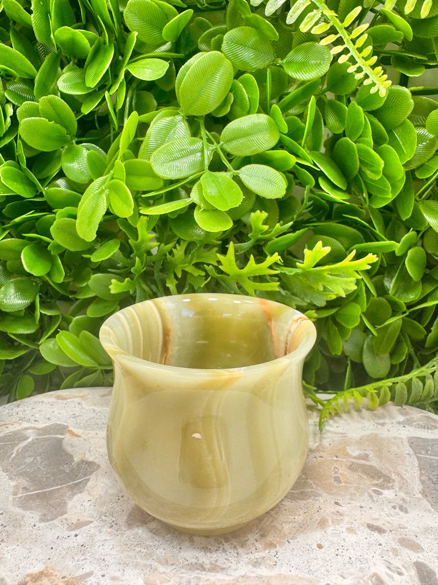 Green Banded Onyx Cup 246g