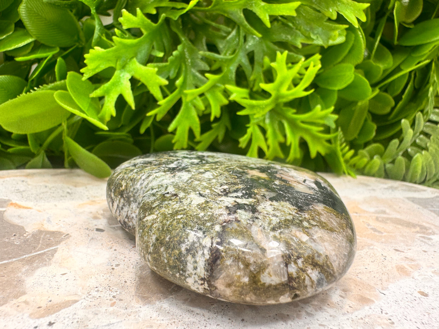Epidote Hematite / Quartz Heart 208g