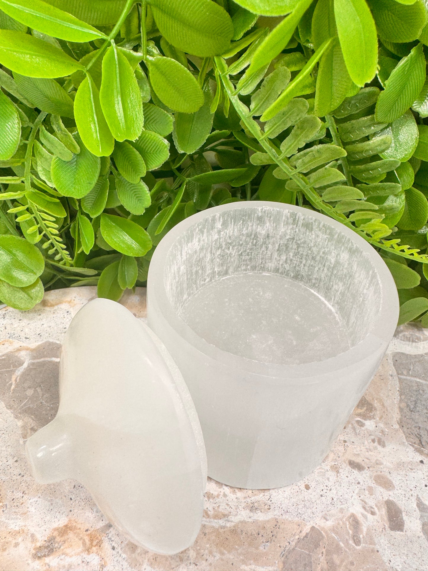 Selenite Cylinder with Lid Approx 650g