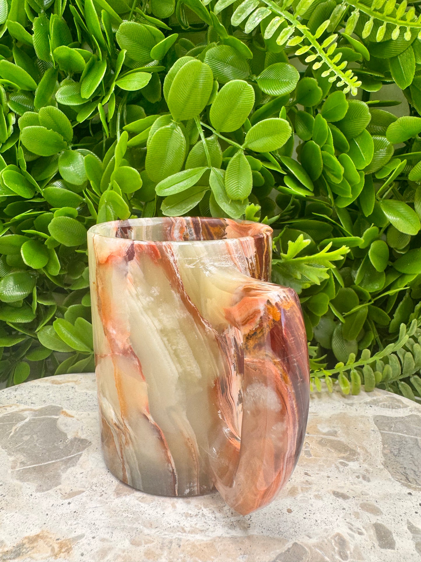 Green Banded Onyx Mug 440g