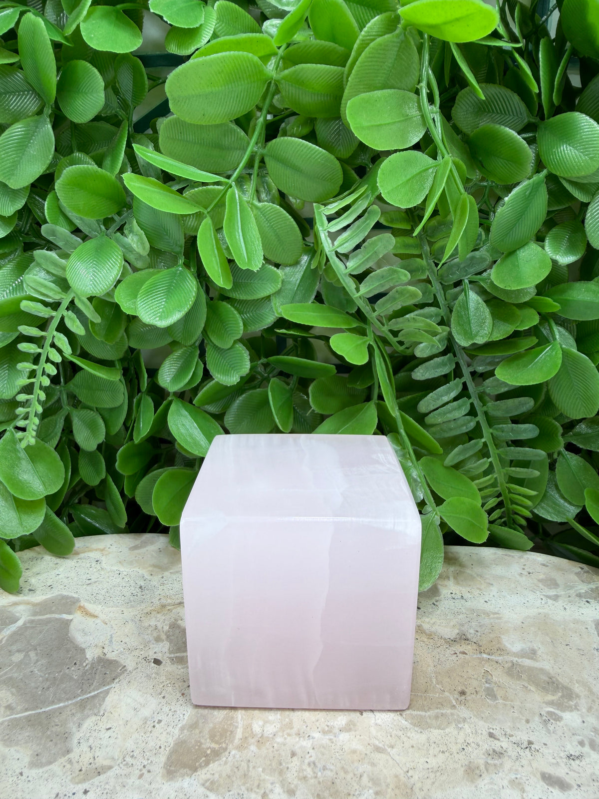 Pink Mangano Cube | Love • Compassion • Calm