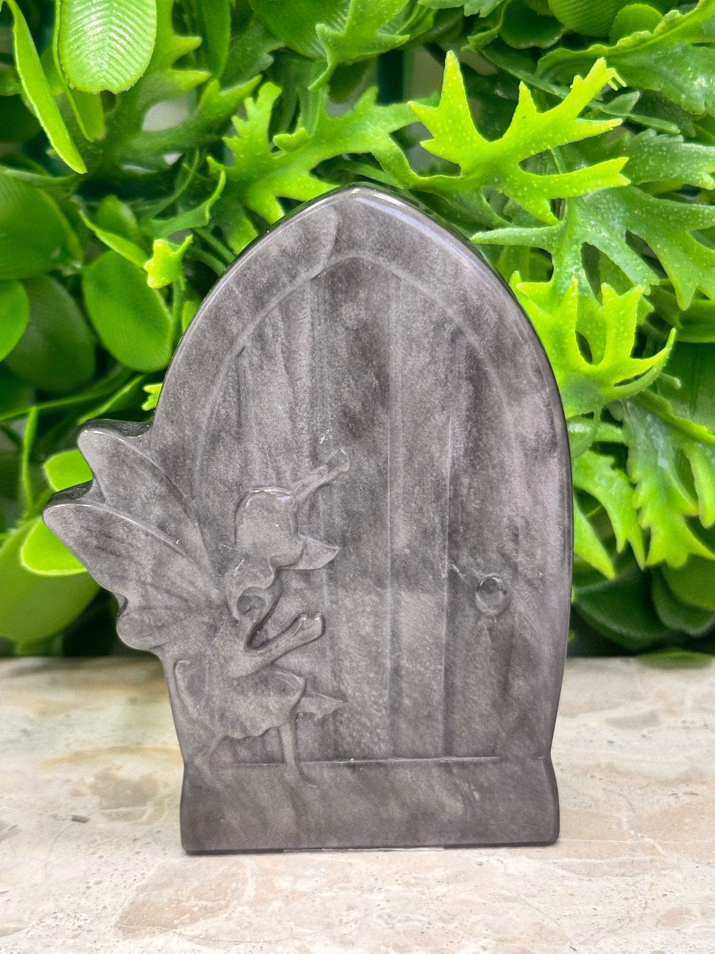 Silver Obsidian Fairy Door 118g