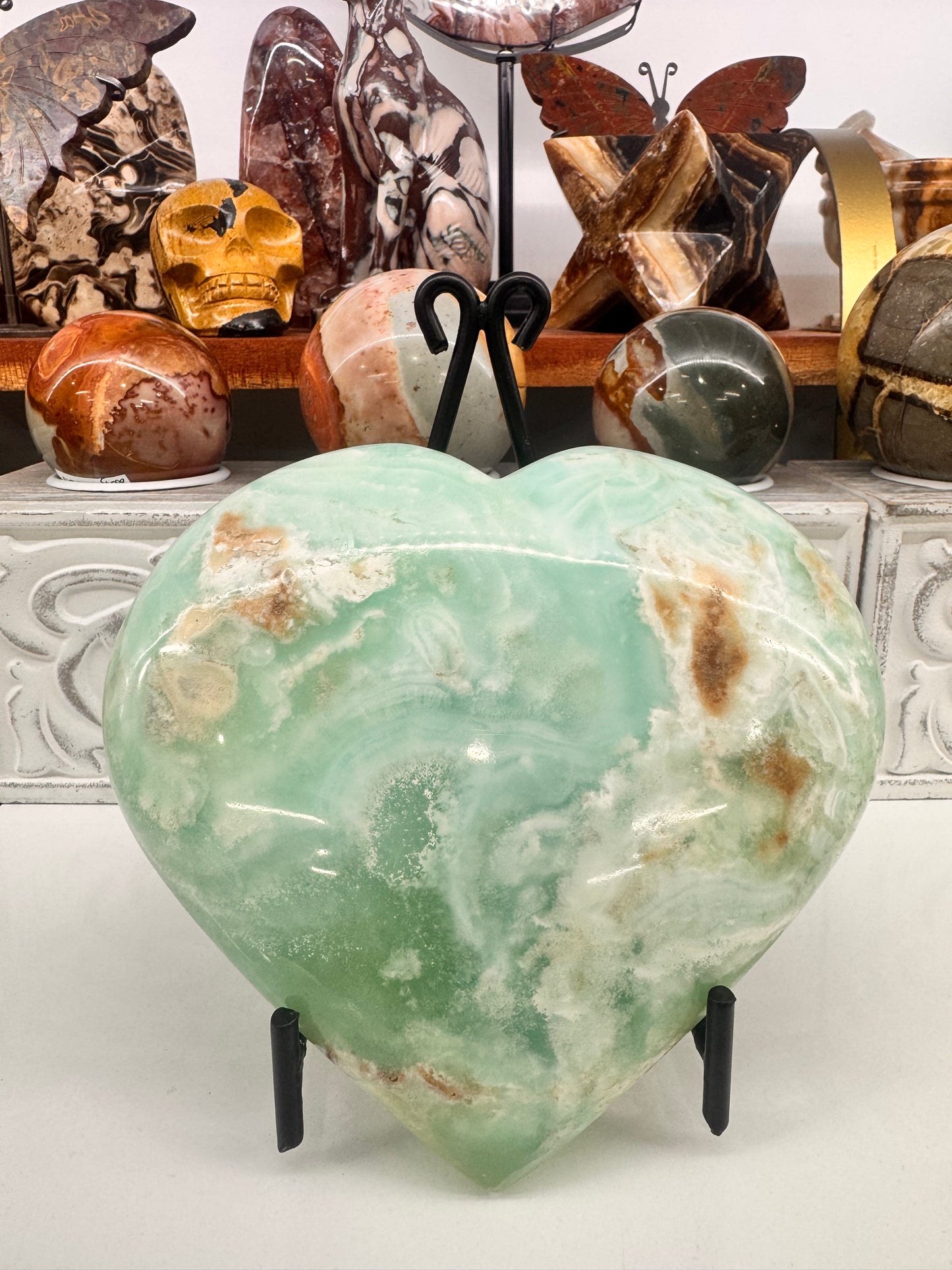 Aragonite & Smithsonite Heart 958g