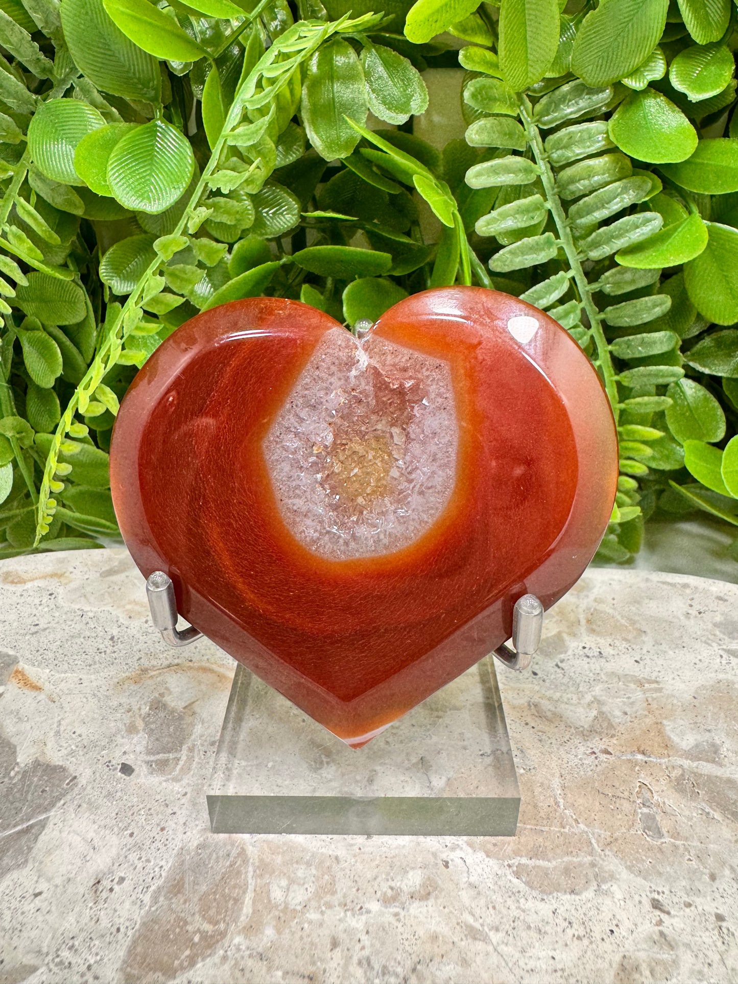 Carnelian Druzy Heart 116g