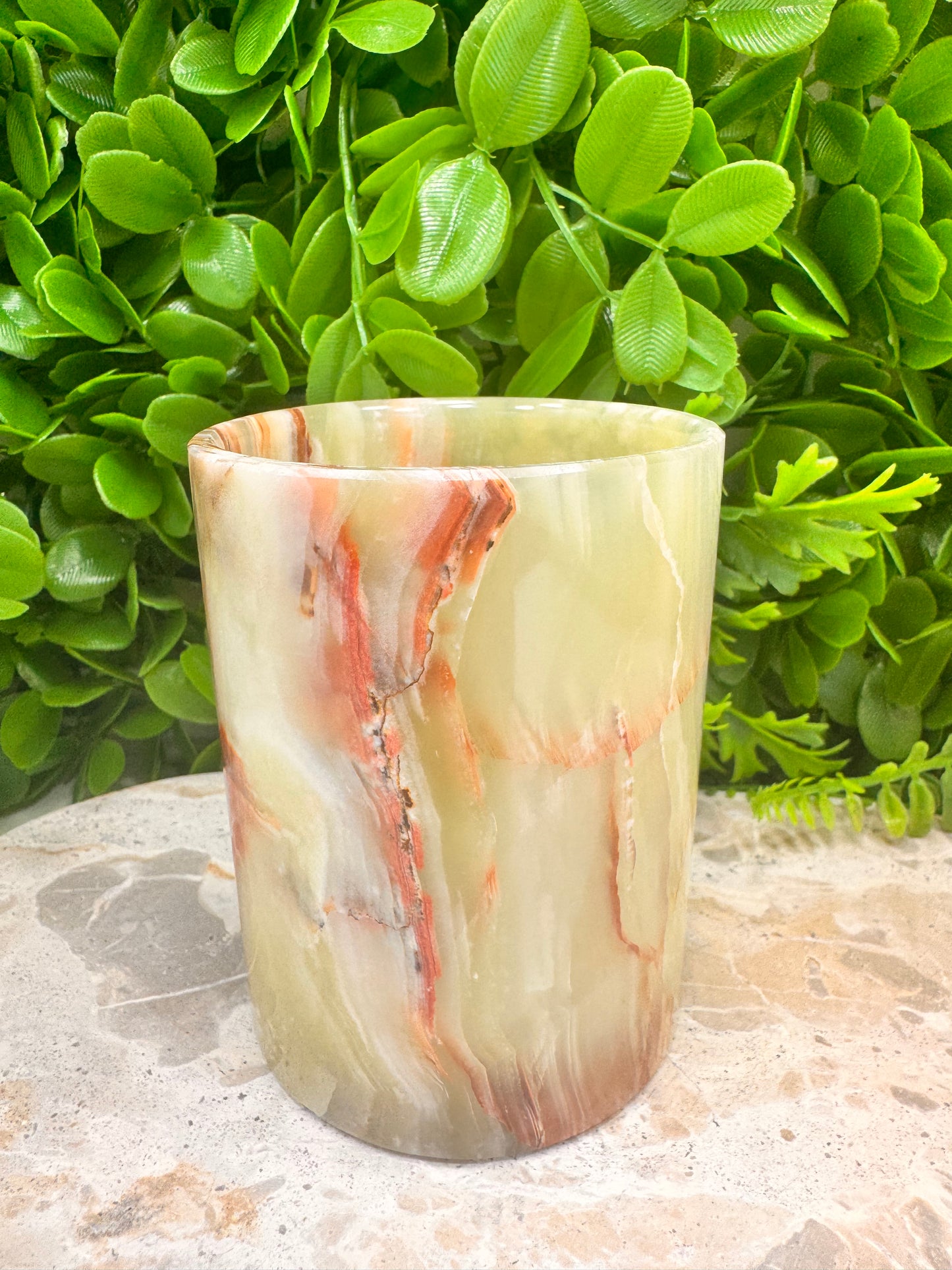 Green Banded Onyx Mug 432g