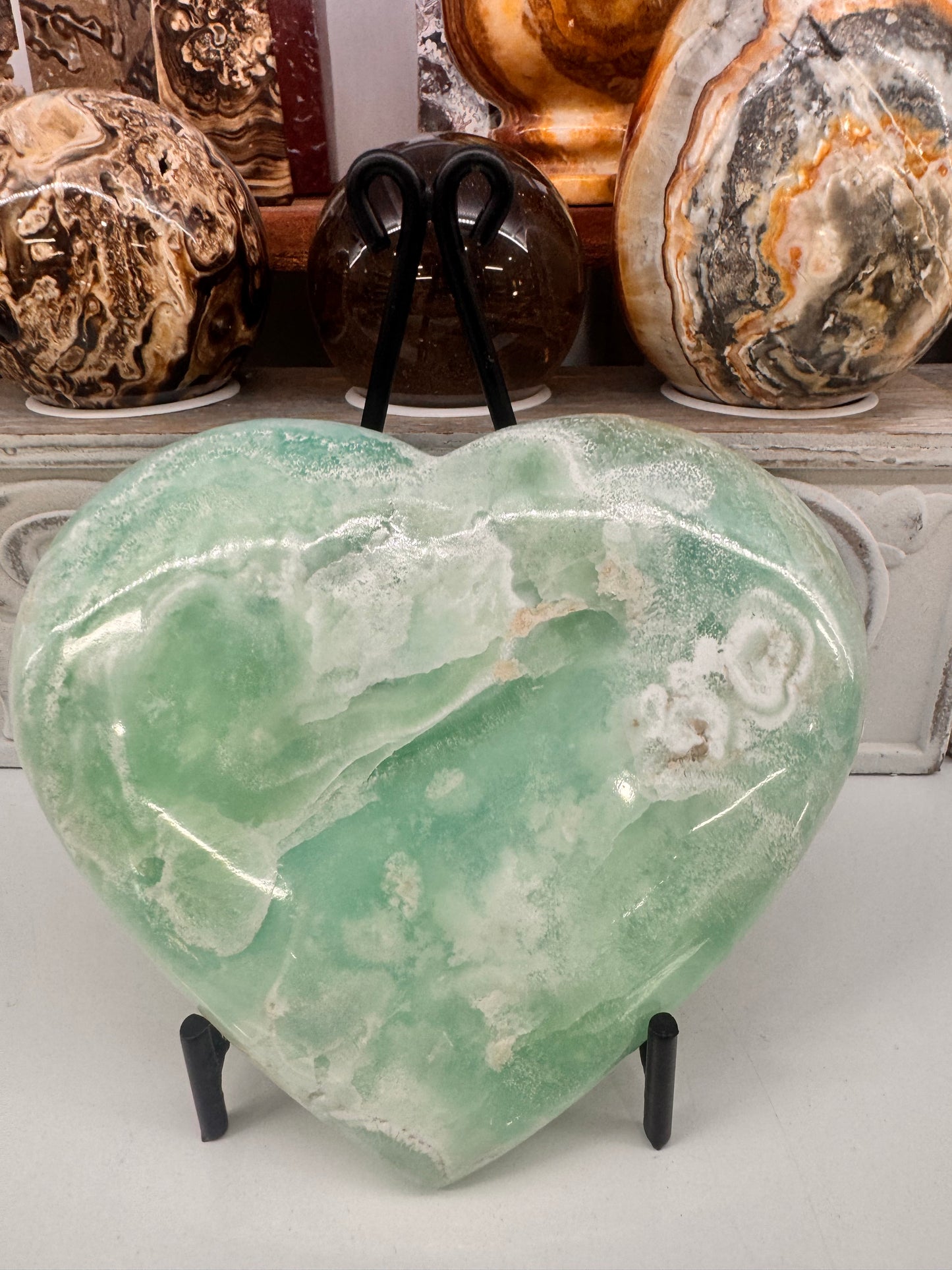 Aragonite & Smithsonite Heart 686g