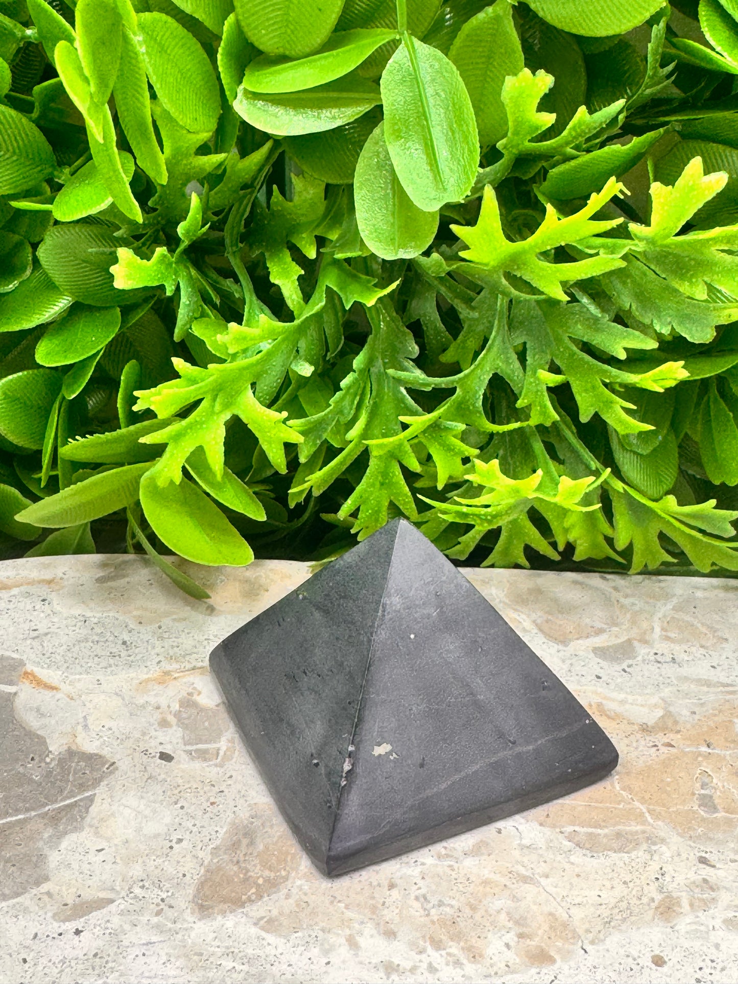 Black Jade with Pyrite Pyramid 148g