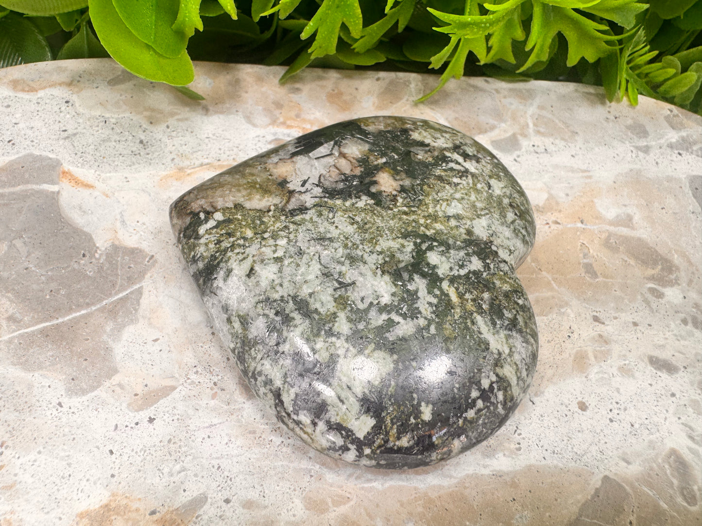 Epidote Hematite / Quartz Heart 208g